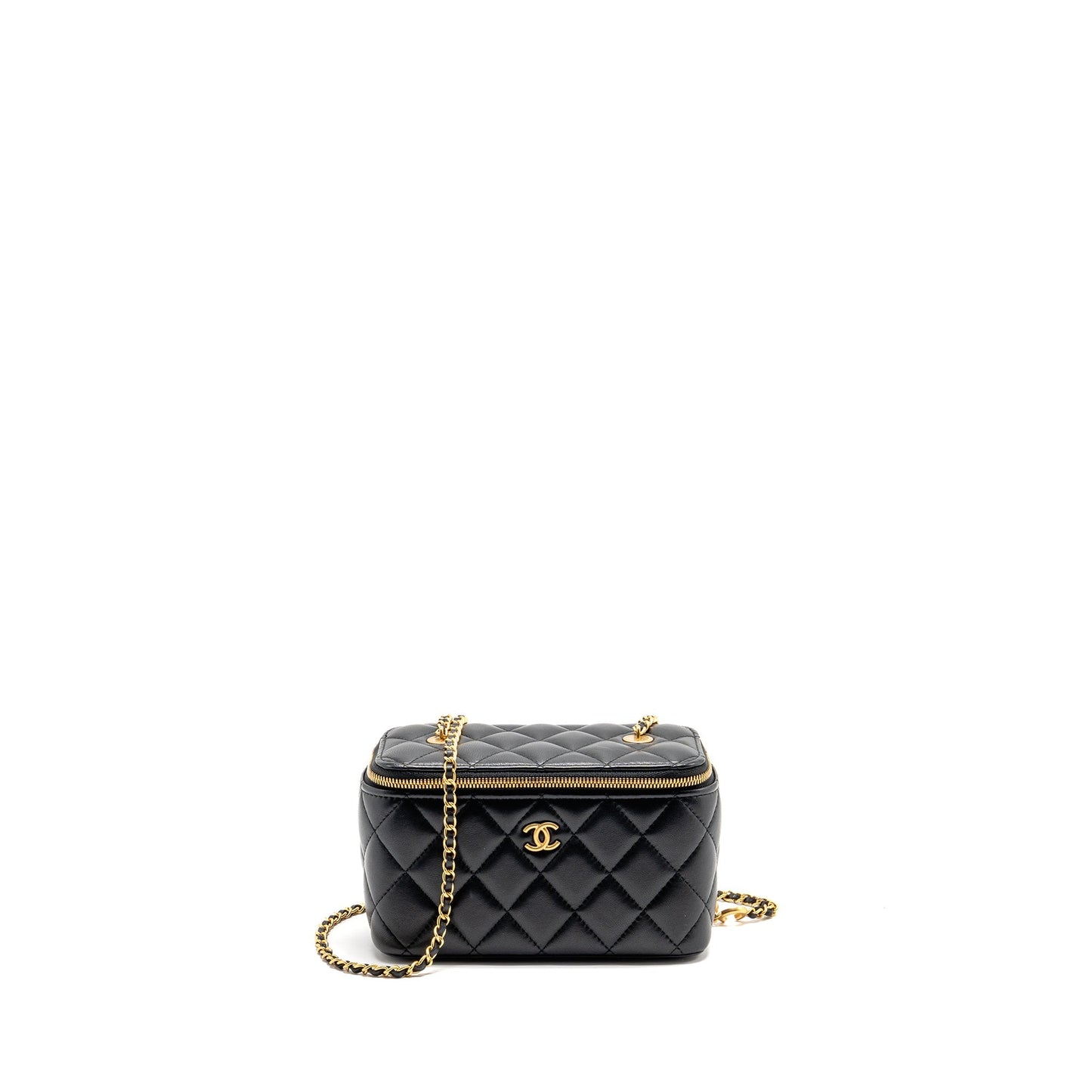 Chanel Long vanity coco charm lambskin GHW Black Key Chain