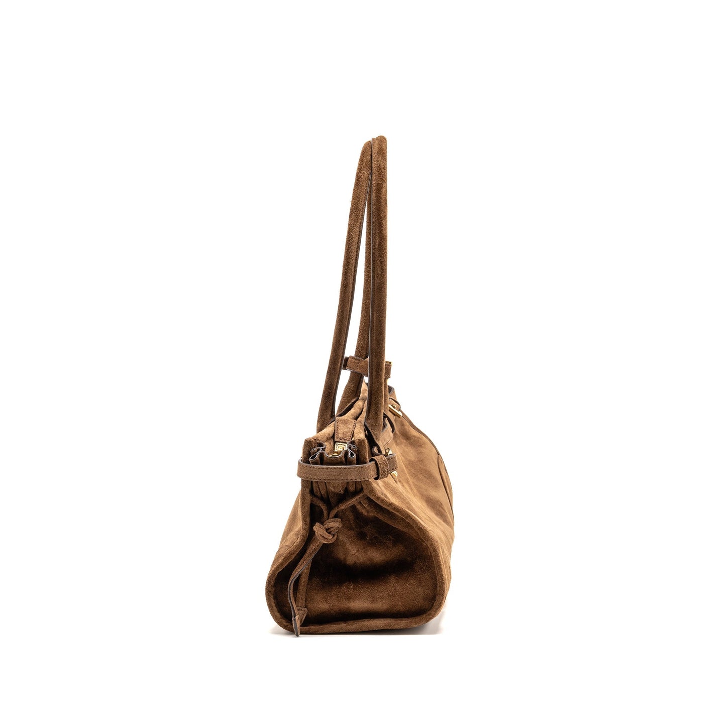 Prada Medium Bonnie Handbag Leather Suede Travel Bag