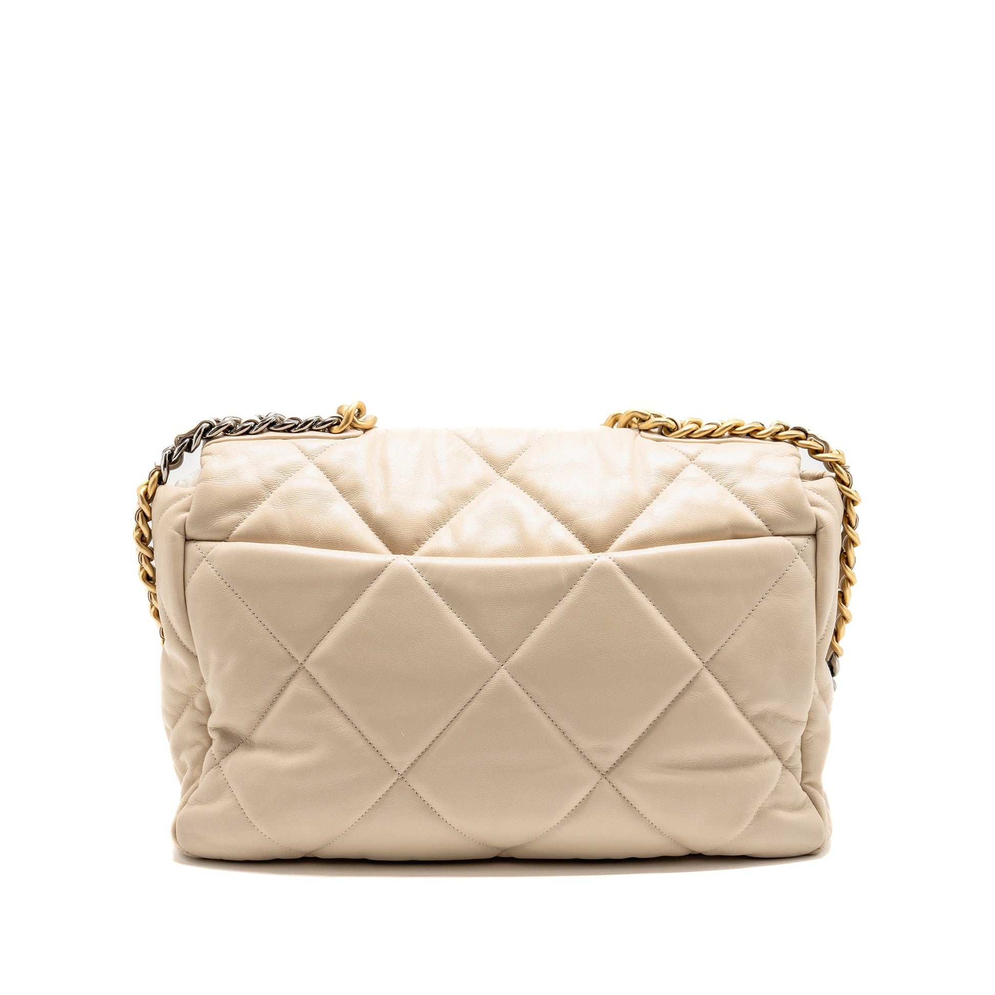 Chanel Maxi 19 goatskin hardware Multicolor Beige Handbag Hardware 1