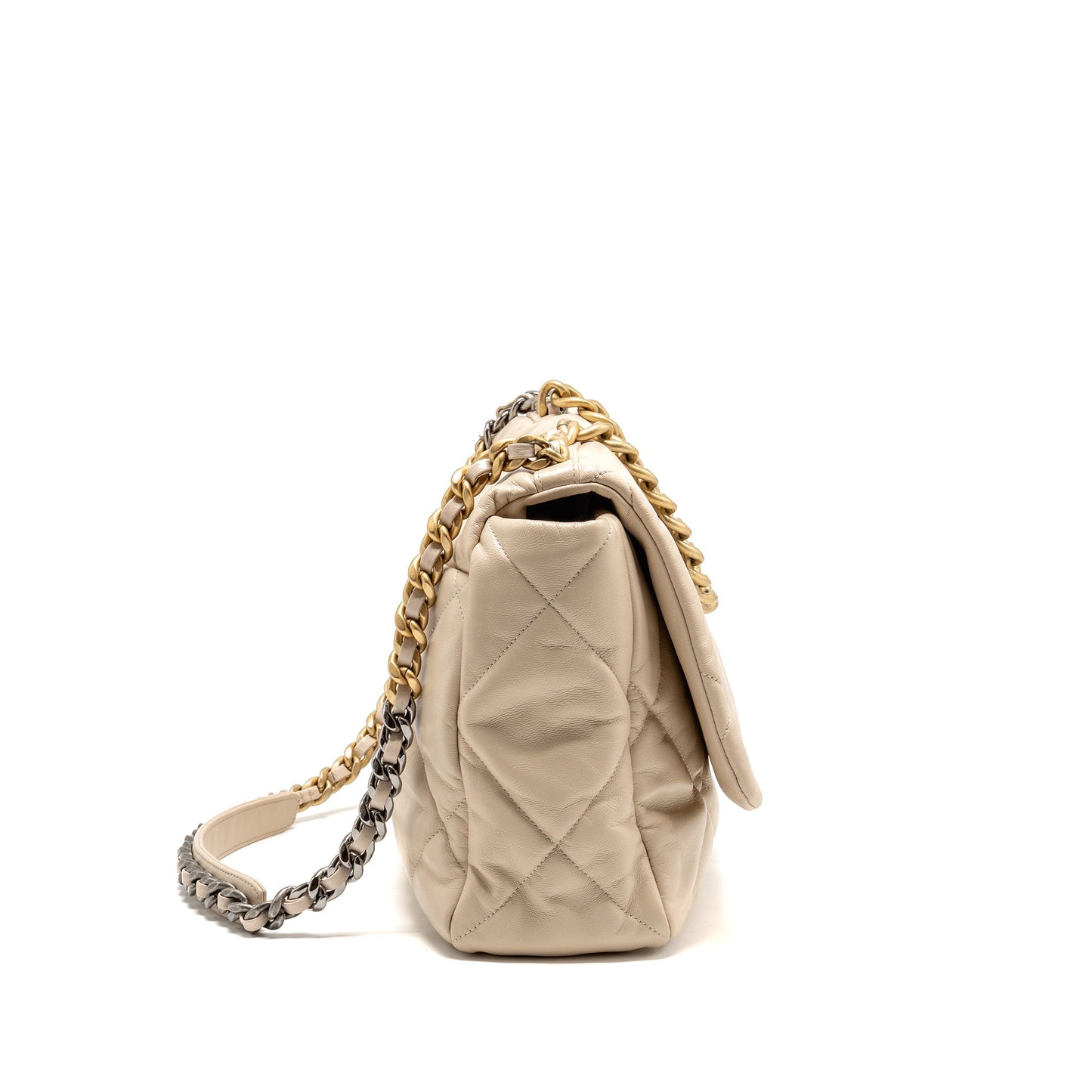 Chanel Maxi 19 goatskin hardware Multicolor Beige Handbag Hardware 1
