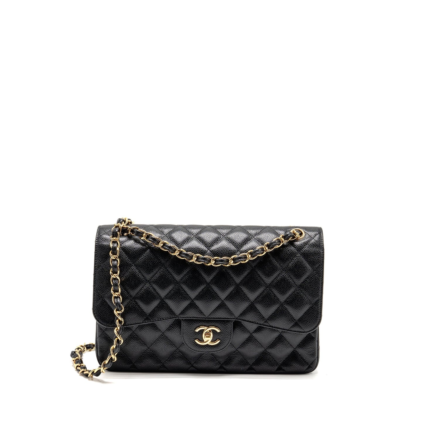 Chanel Jumbo Classic Double Flap Caviar GHW Black Shoulder Bag Ghw 11