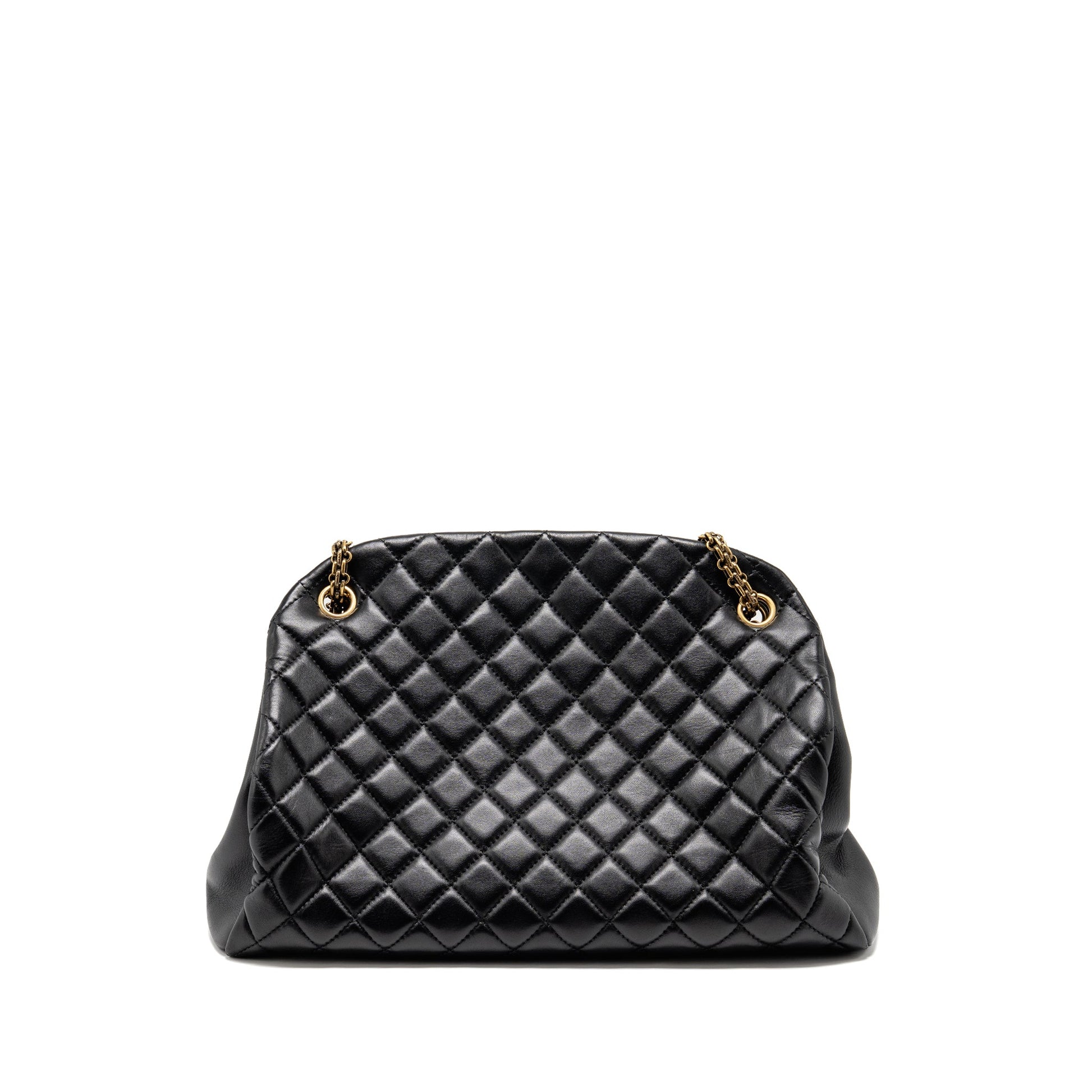 Chanel Just Mademoiselle Bowling Lambskin GHW Black Handbag