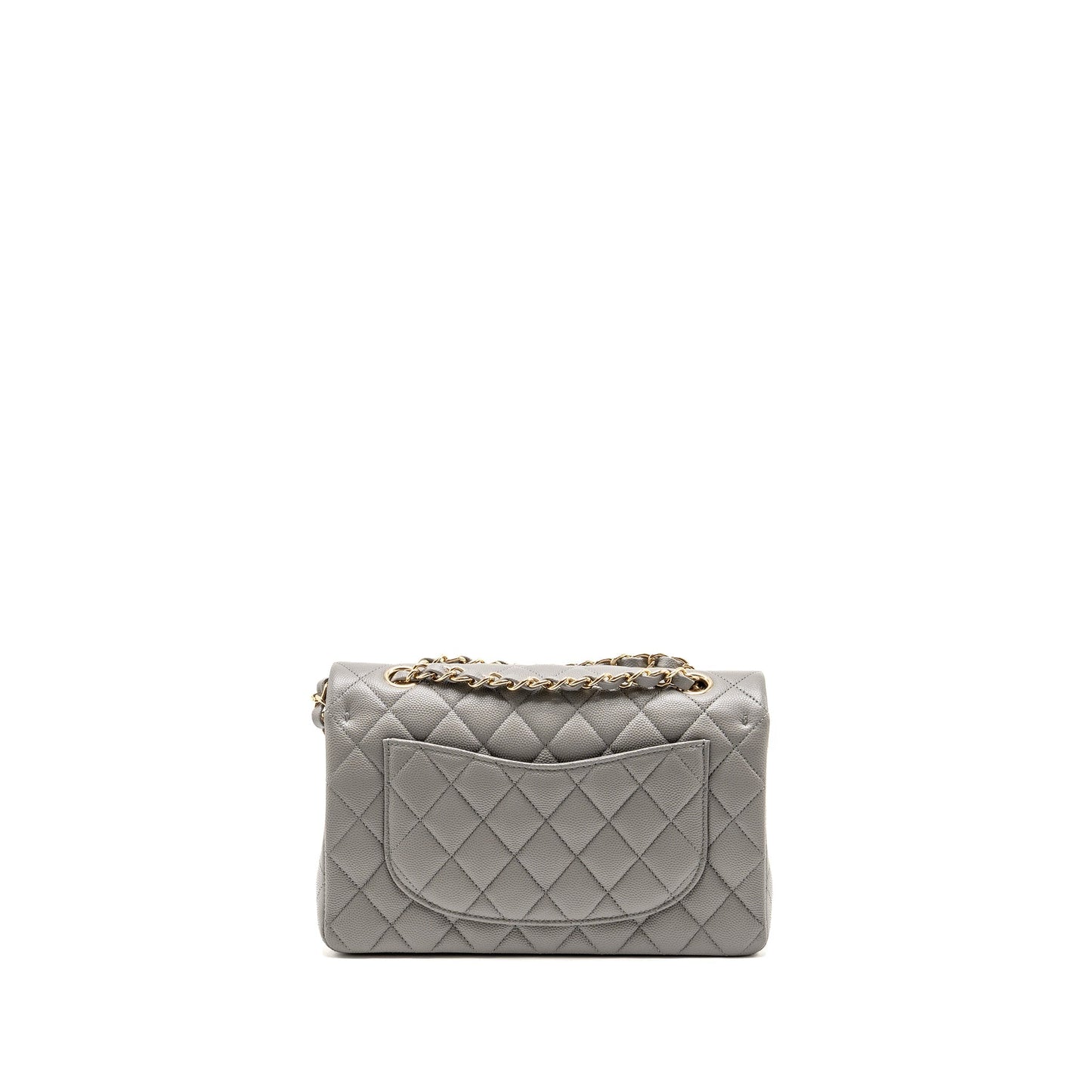 Chanel Classic Double Flap Caviar Dark LGHW Grey Small Shoulder Bag