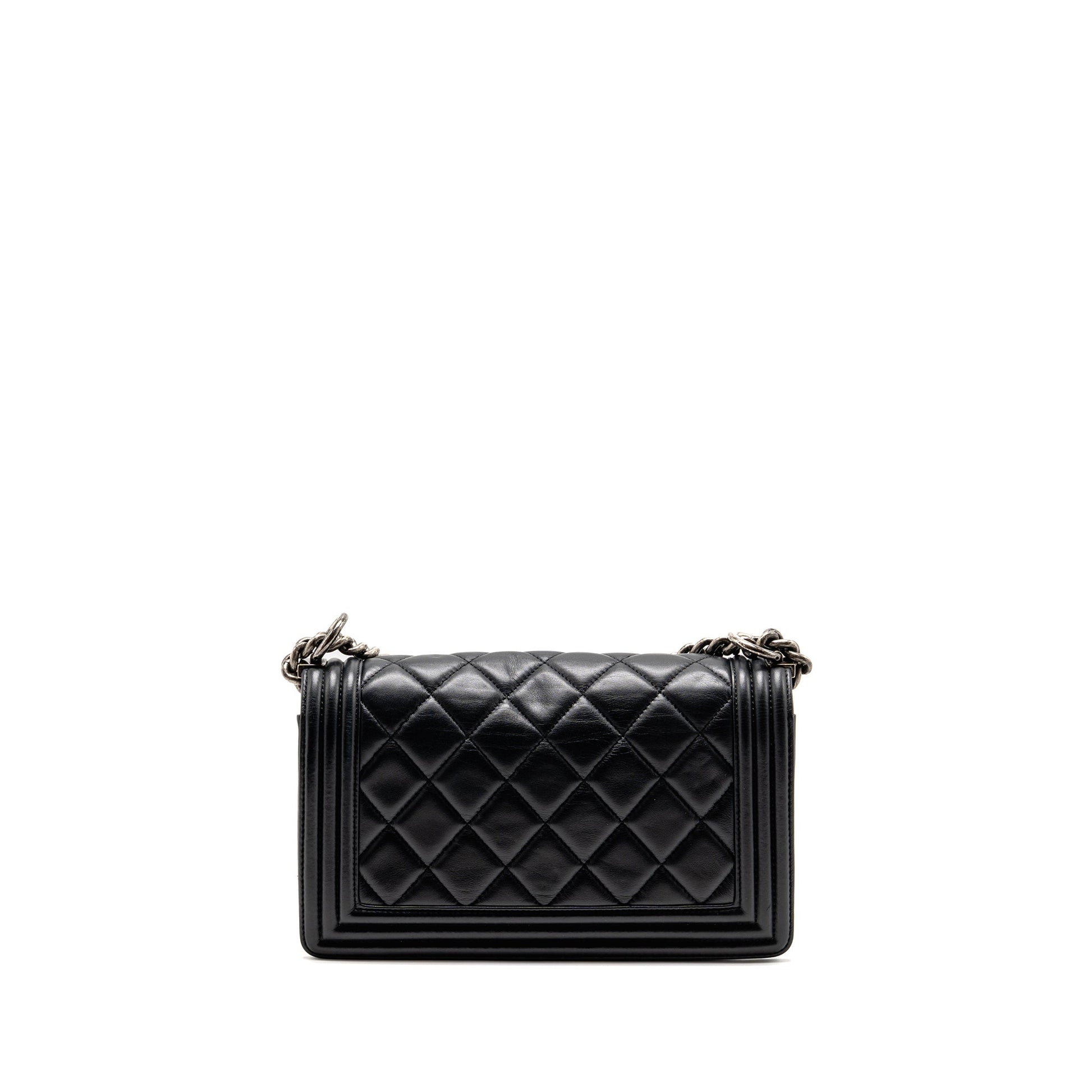 Chanel Boy Calfskin Ruthenium Hardware Black Handbag Hardware 2