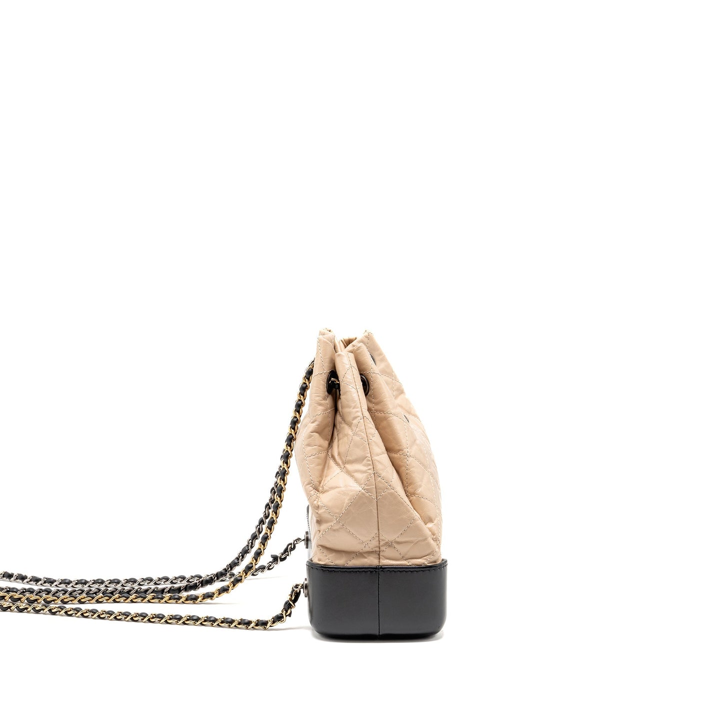 Chanel Gabrielle Backpack Aged Calfskin Hardware Multicolour Black Beige Small Hardware 1