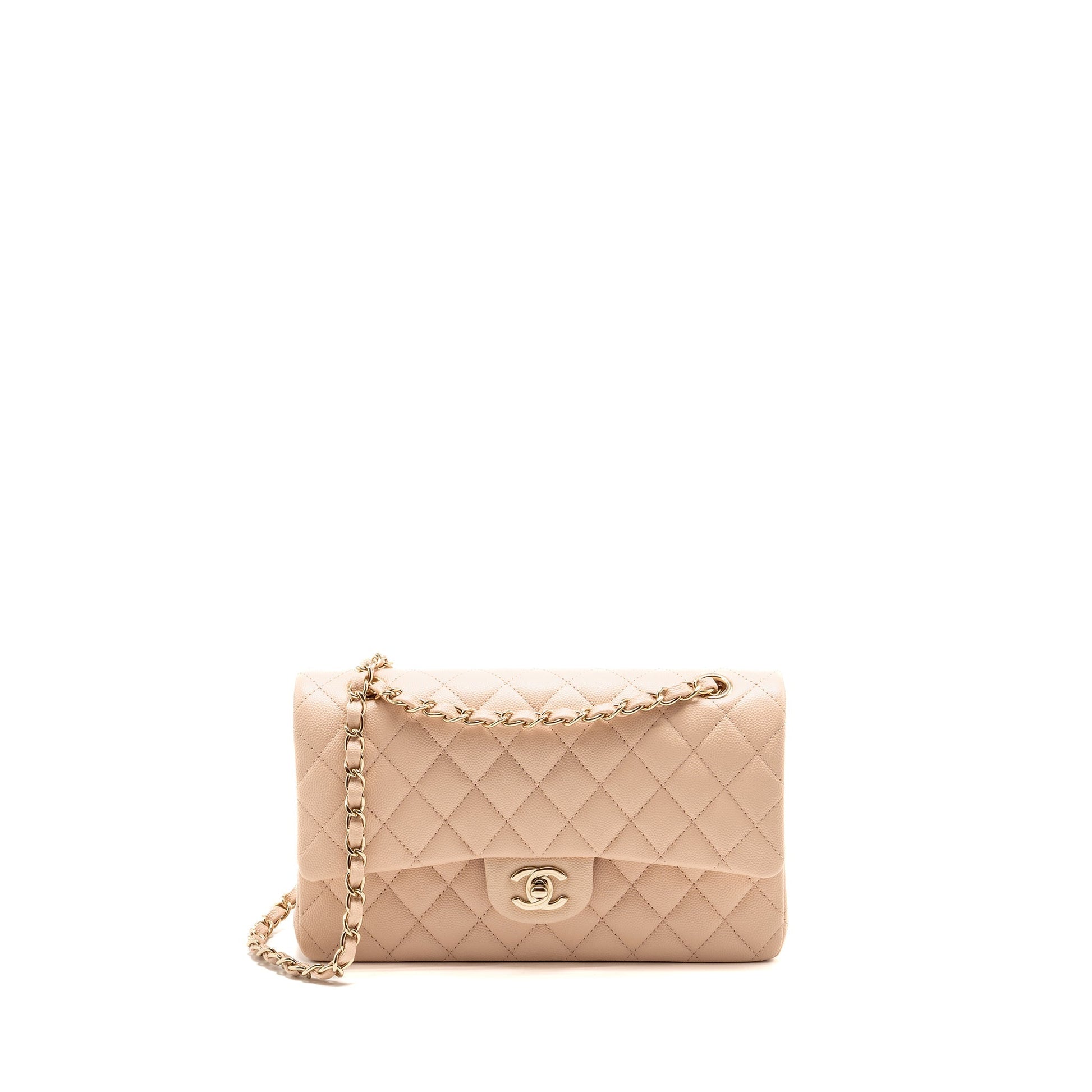 Chanel Classic Double Flap Caviar Light LGHW Pink Shoulder Bag