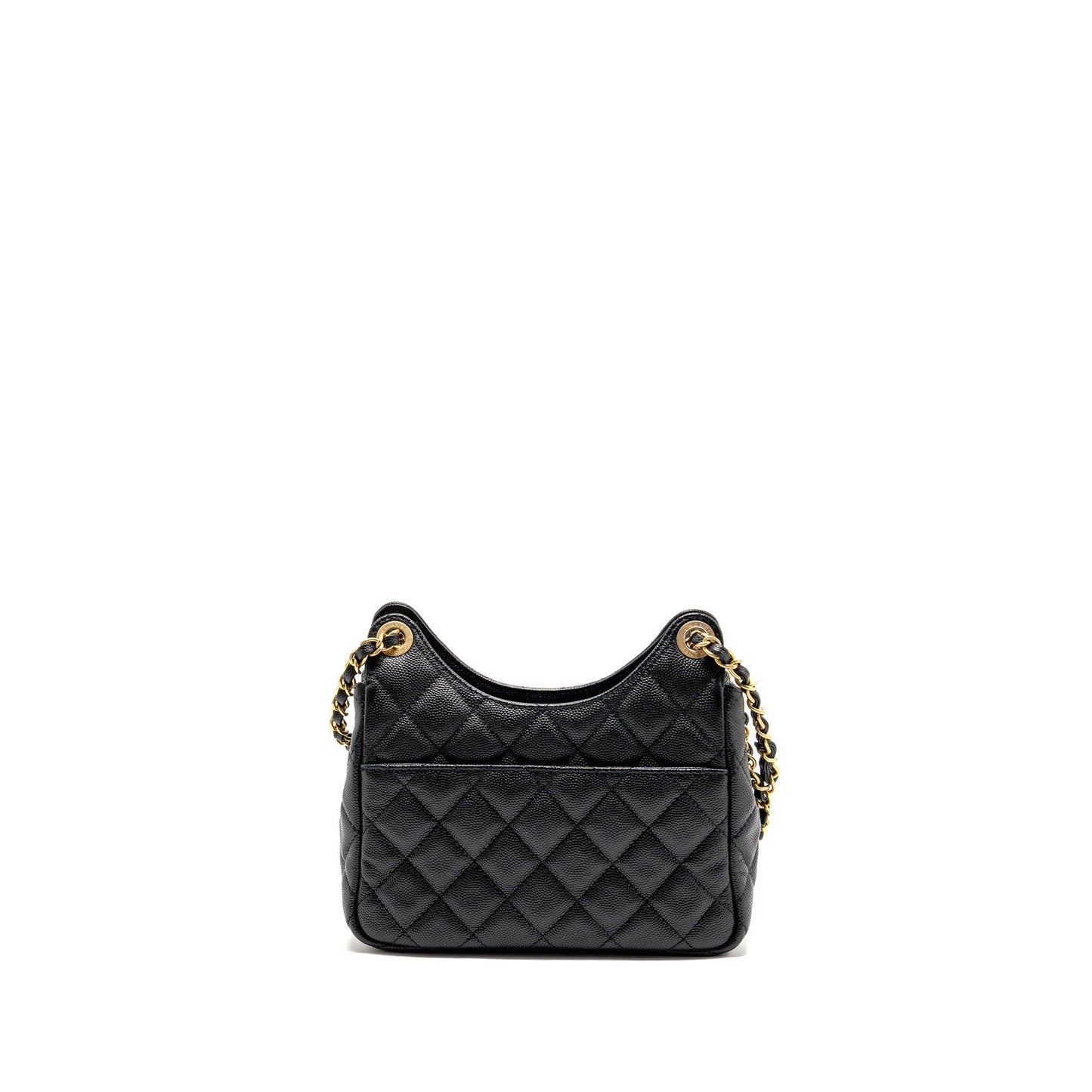 Chanel hobo caviar GHW microchip Black Small Crossbody Bag