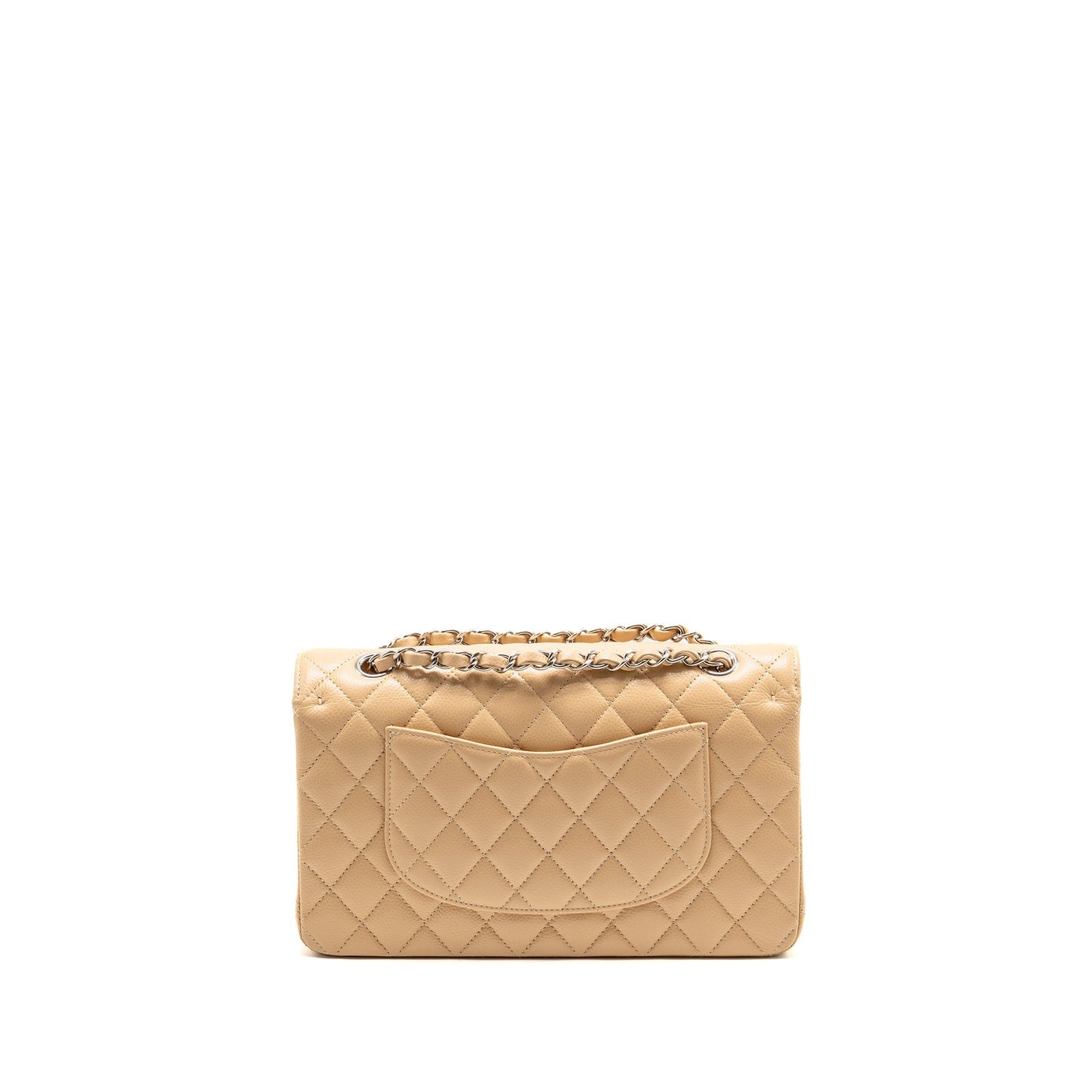 Chanel Classic Double Flap caviar SHW microchip Beige Shoulder Bag