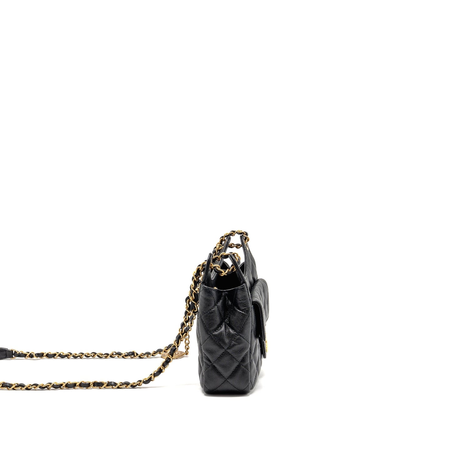 Chanel hobo caviar GHW microchip Black Small Crossbody Bag