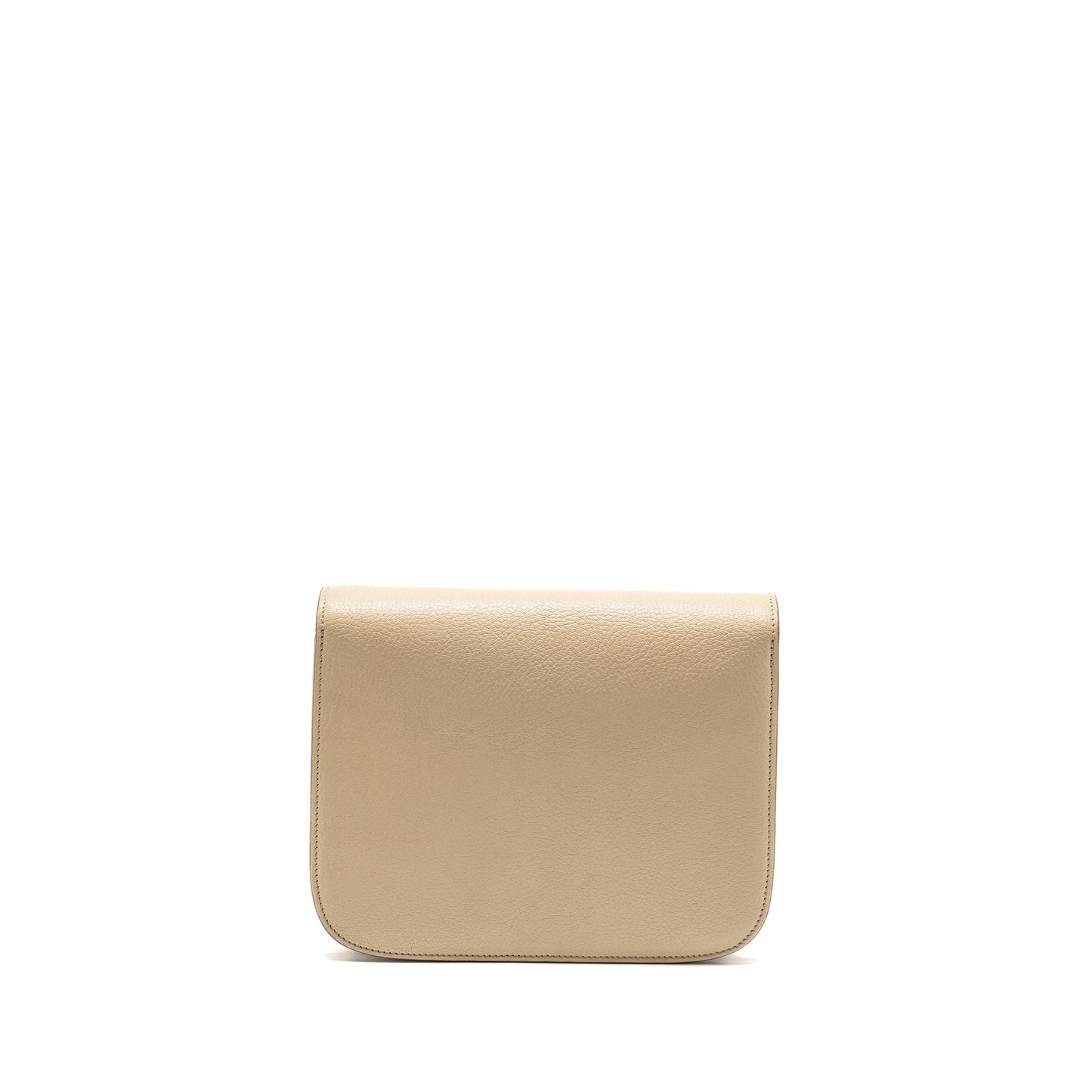 Celine Classic Box Purse Goatskin Handbag Beige Medium Travel Bag