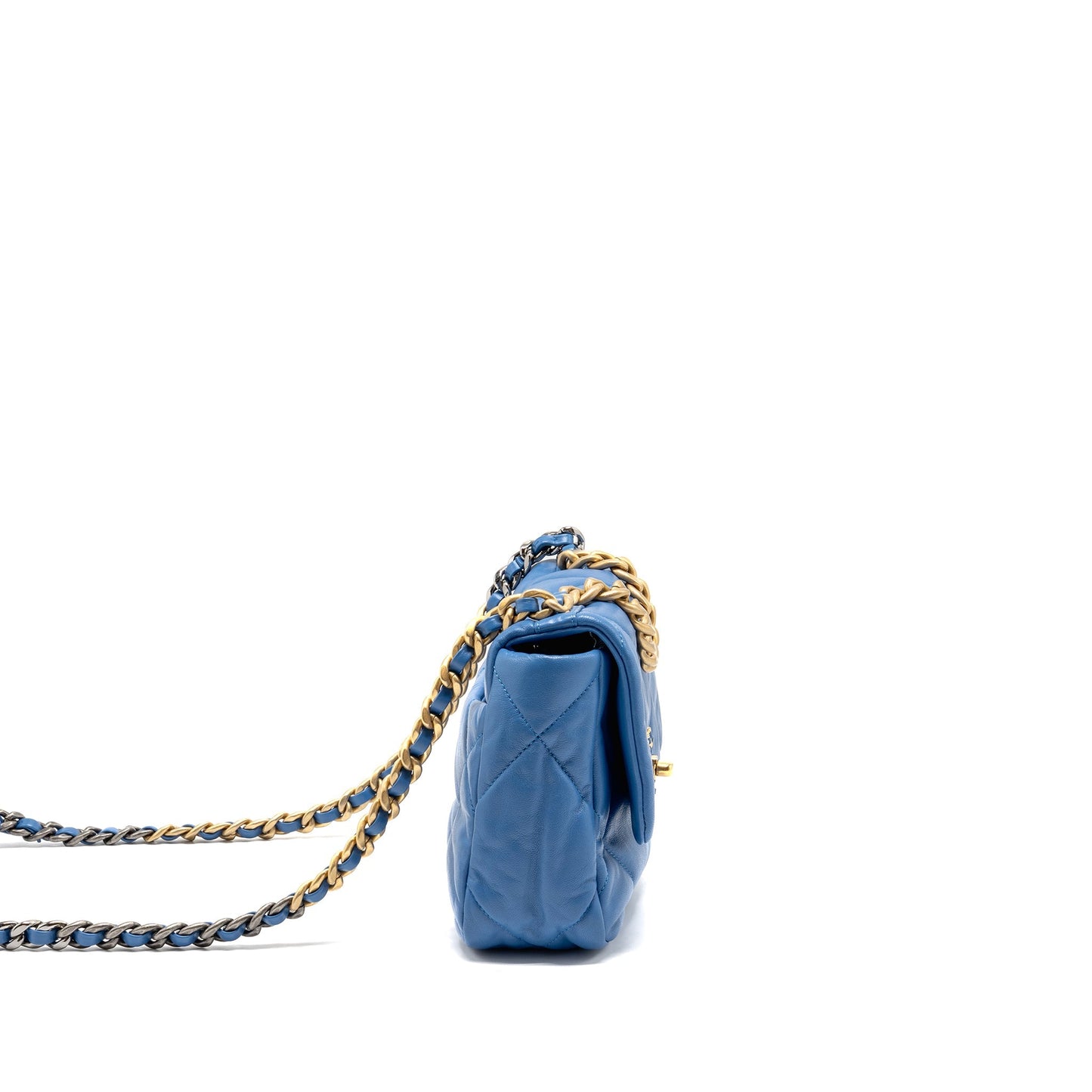 Chanel 19 Lambskin Hardware Multicolour Blue Small Handbag