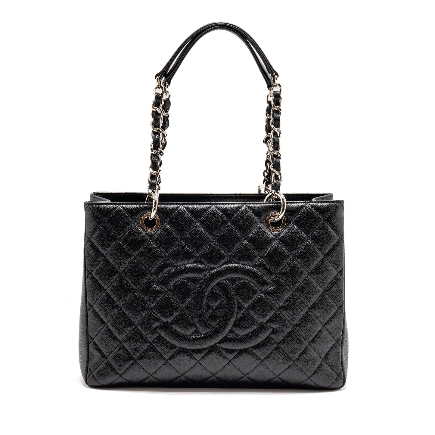 Chanel Grand Shopping Caviar SHW Black Tote Bag 8