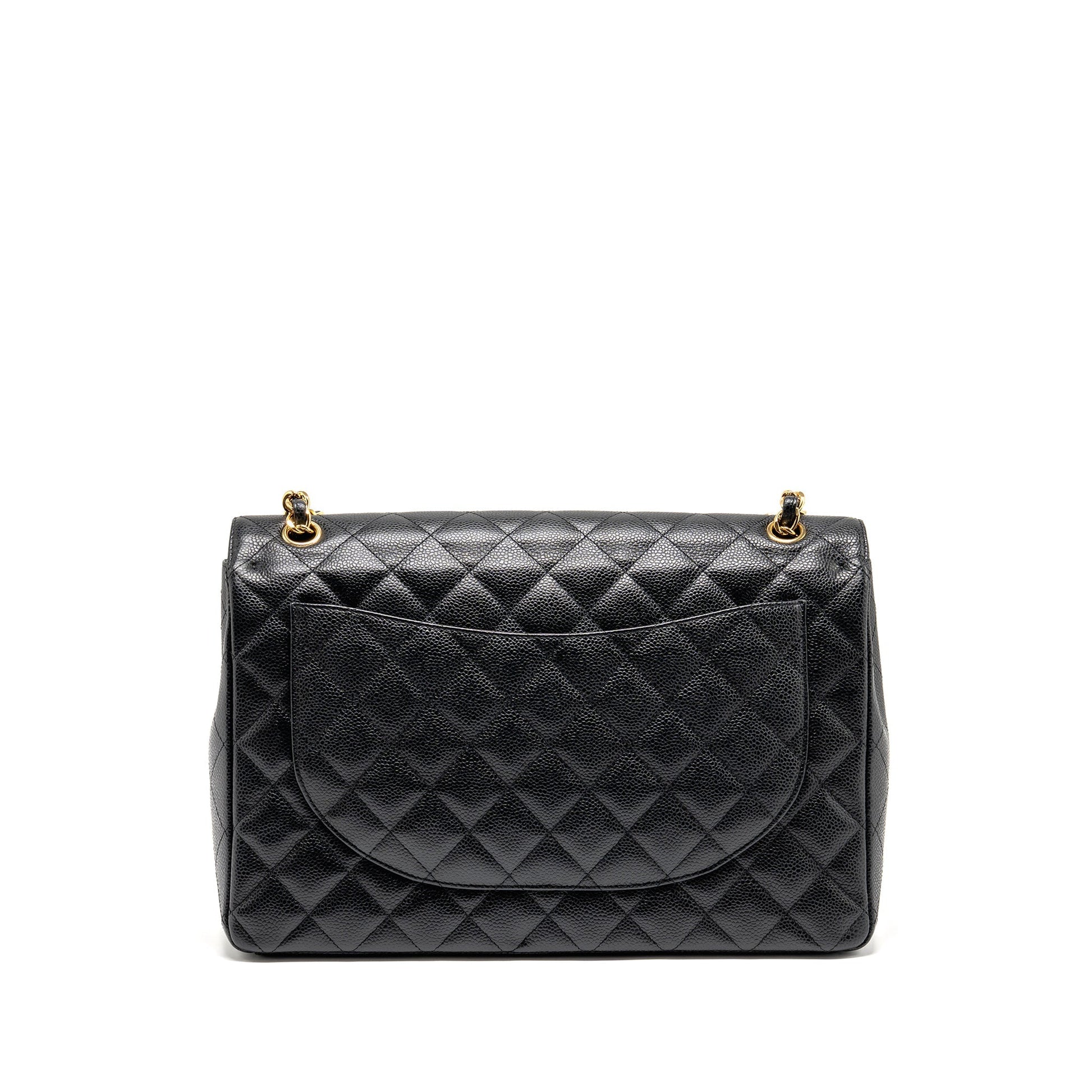 Chanel Maxi Classic Double Flap Caviar GHW Black Shoulder Bag Ghw 1