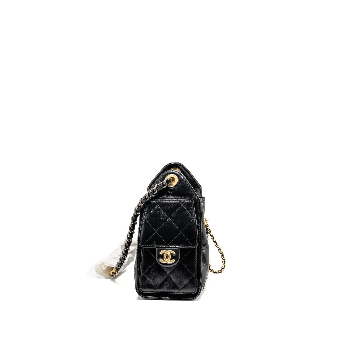 Chanel 25 Aged calfskin Hardware microchip Multicolour Black Mini Bag
