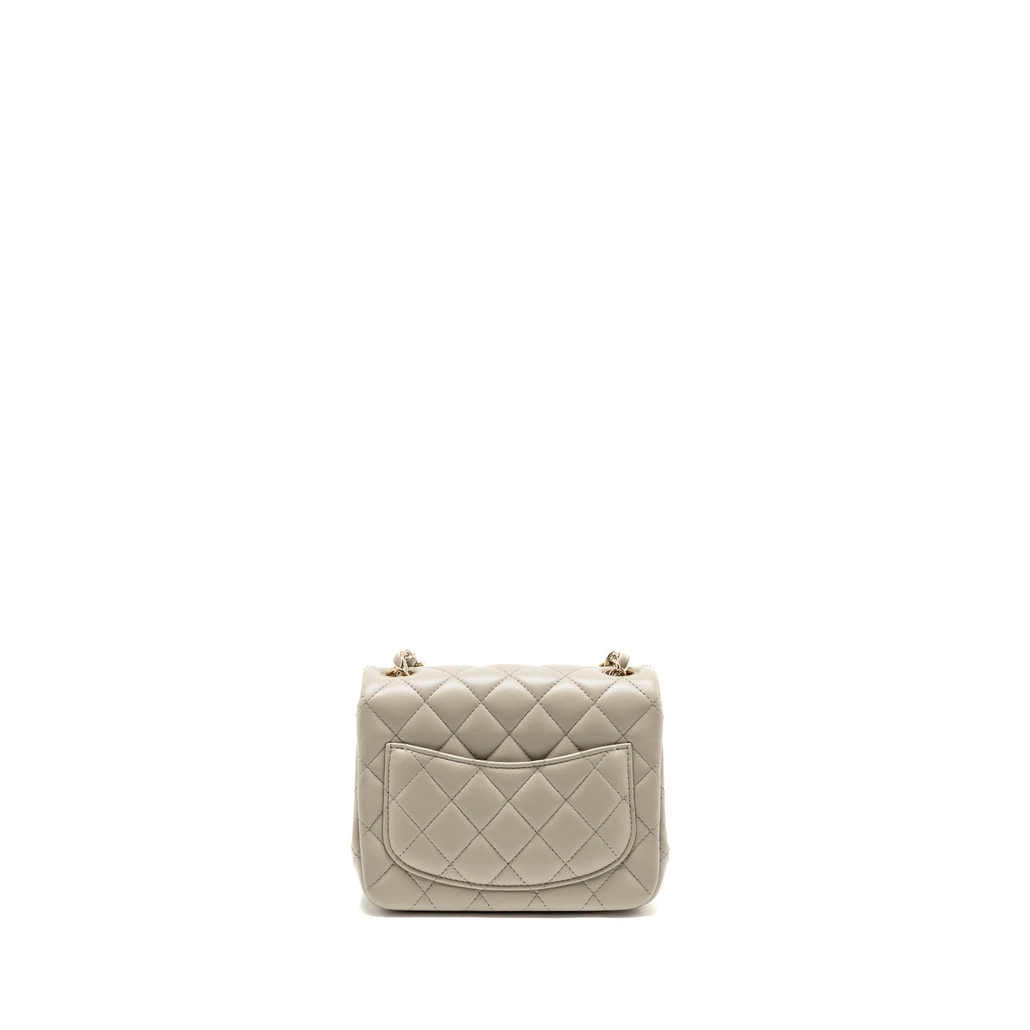 Chanel 22C Square Flap Lambskin Light LGHW Grey Shoulder Bag