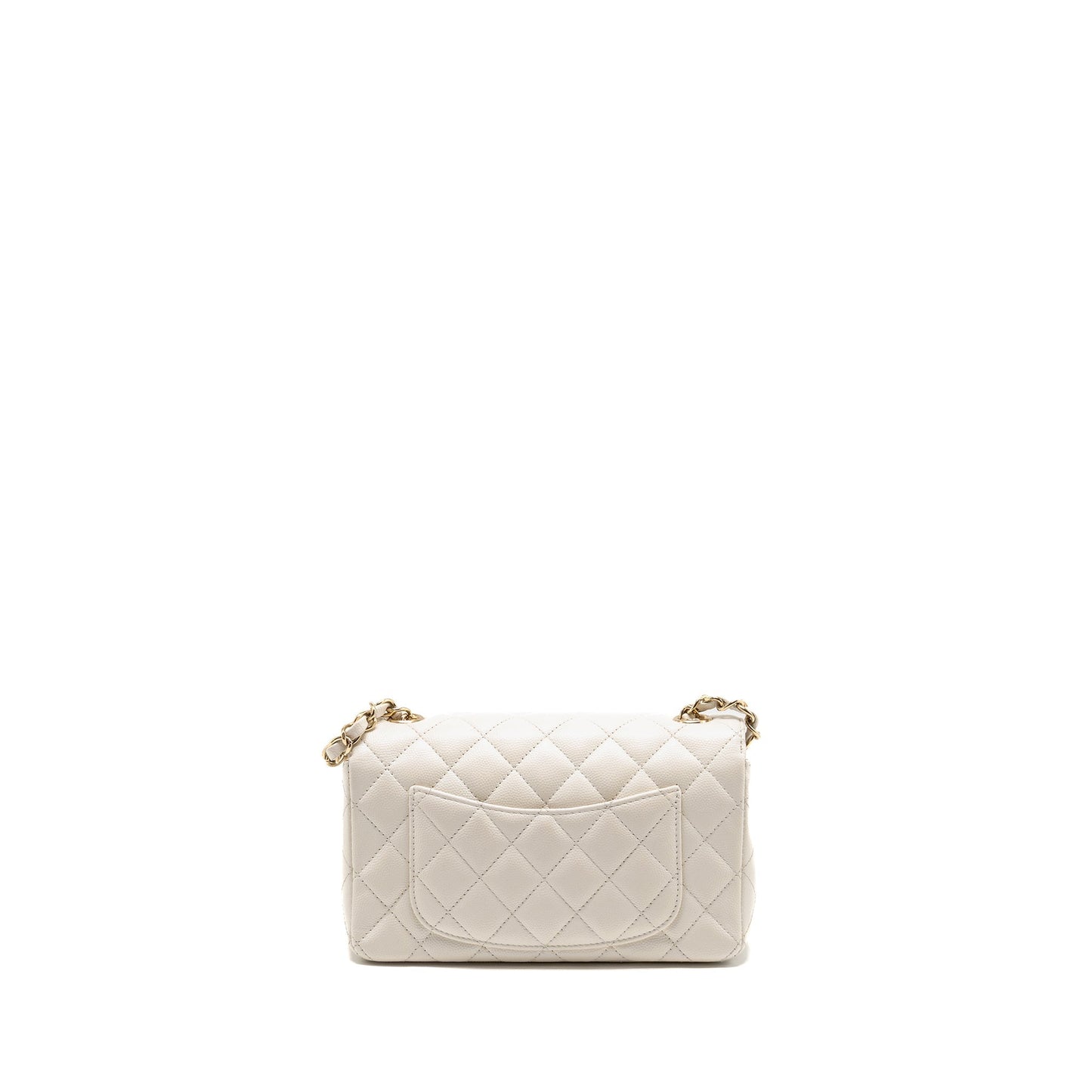 Chanel Rectangular Flap Caviar LGHW White Shoulder Bag