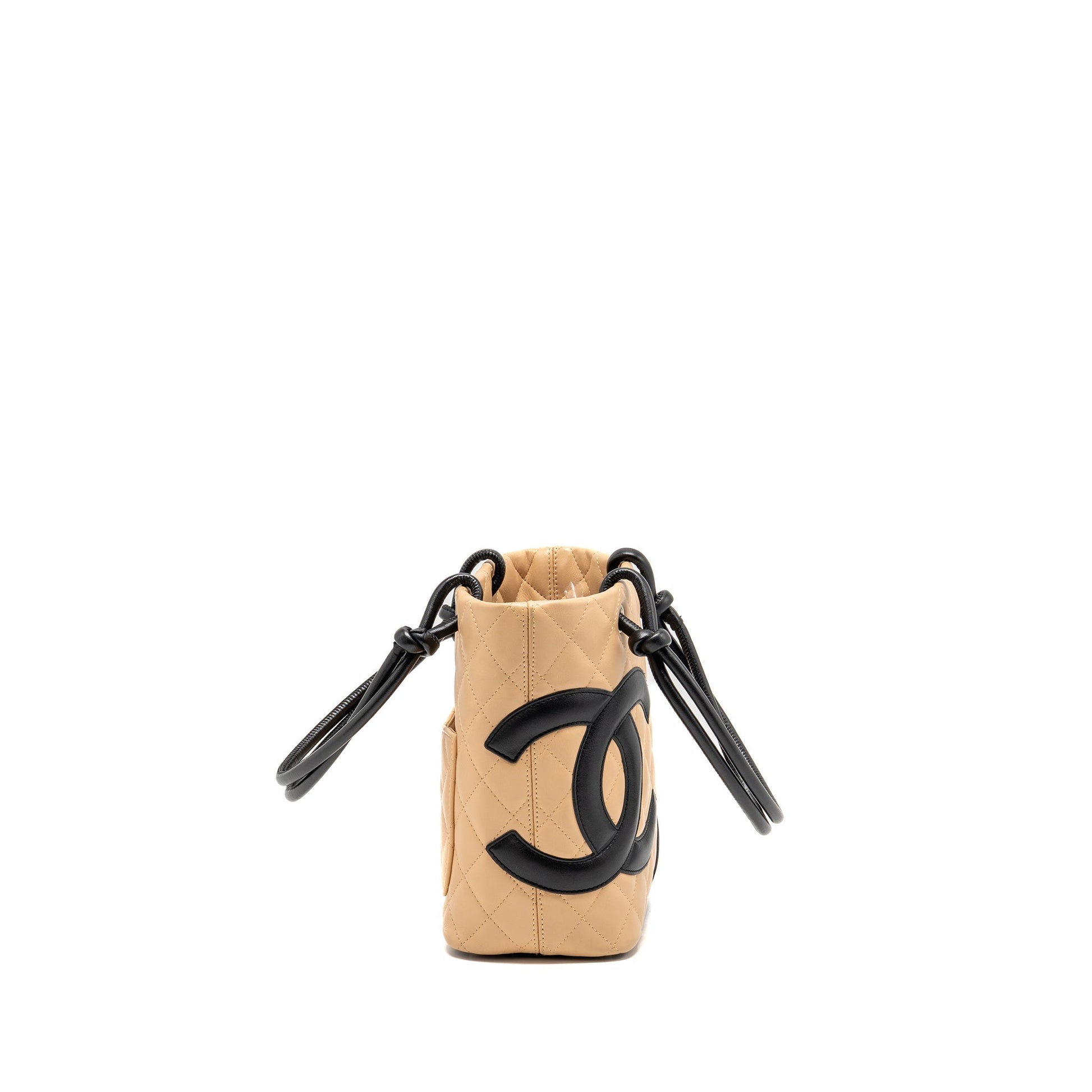Chanel Cambon lambskin SHW Black Beige Tote Bag