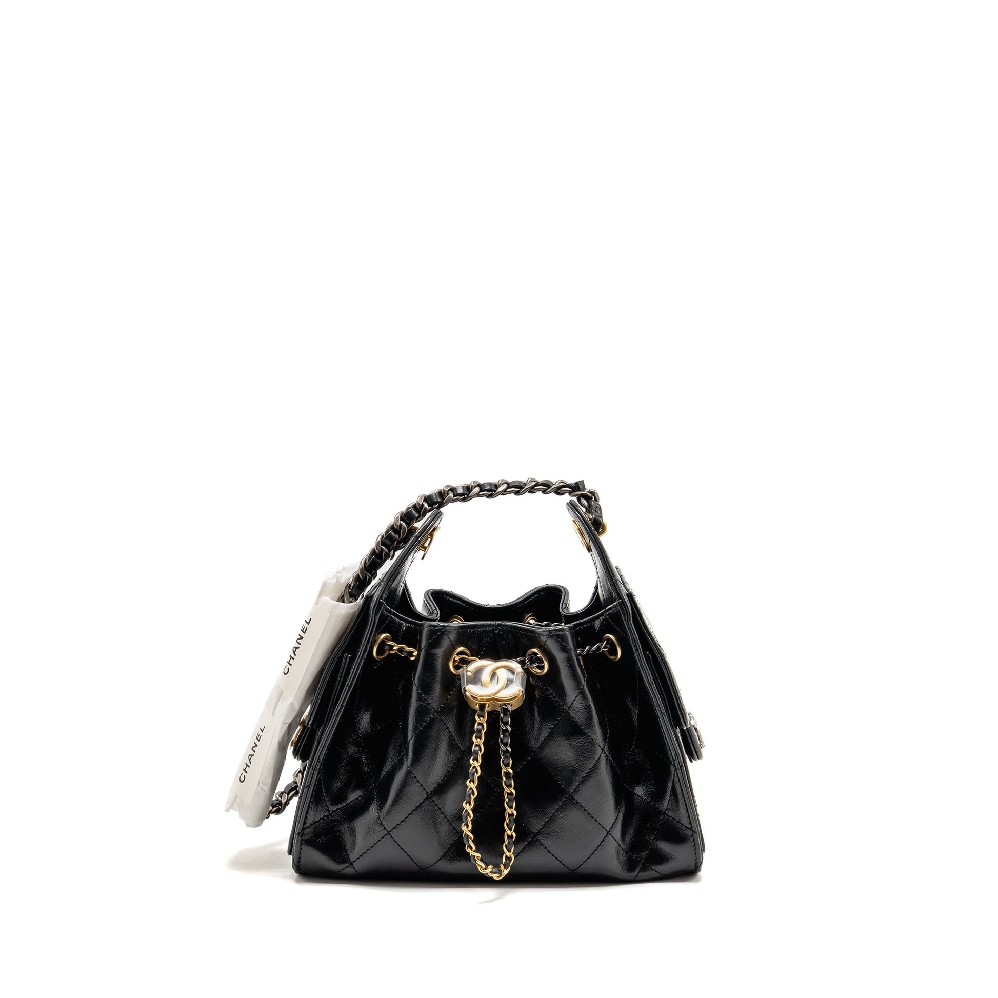 Chanel 25 Aged calfskin Hardware microchip Multicolour Black Mini Bag