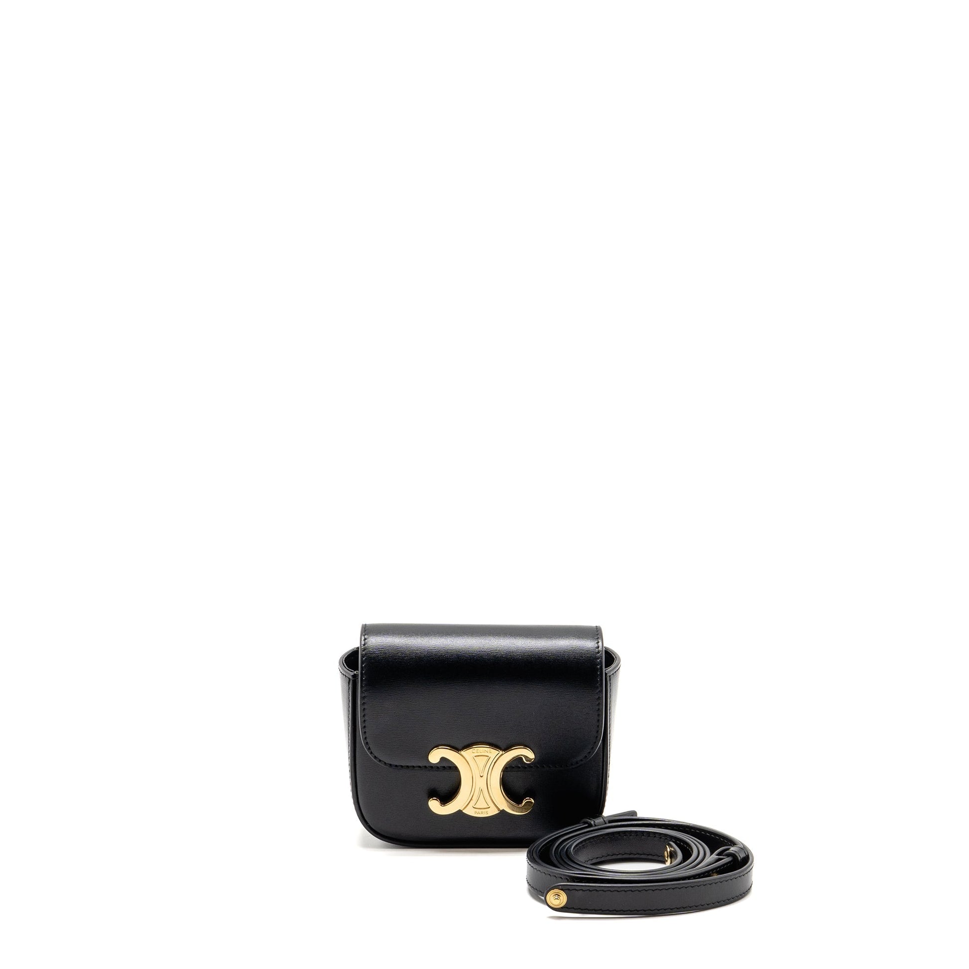Celine Claude Calfskin Handbag Black Mini Travel Bag