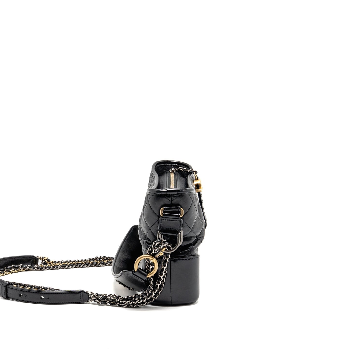 Chanel New Gabrielle Hobo Top Handle Calfskin Multicolour Black Shoulder Bag