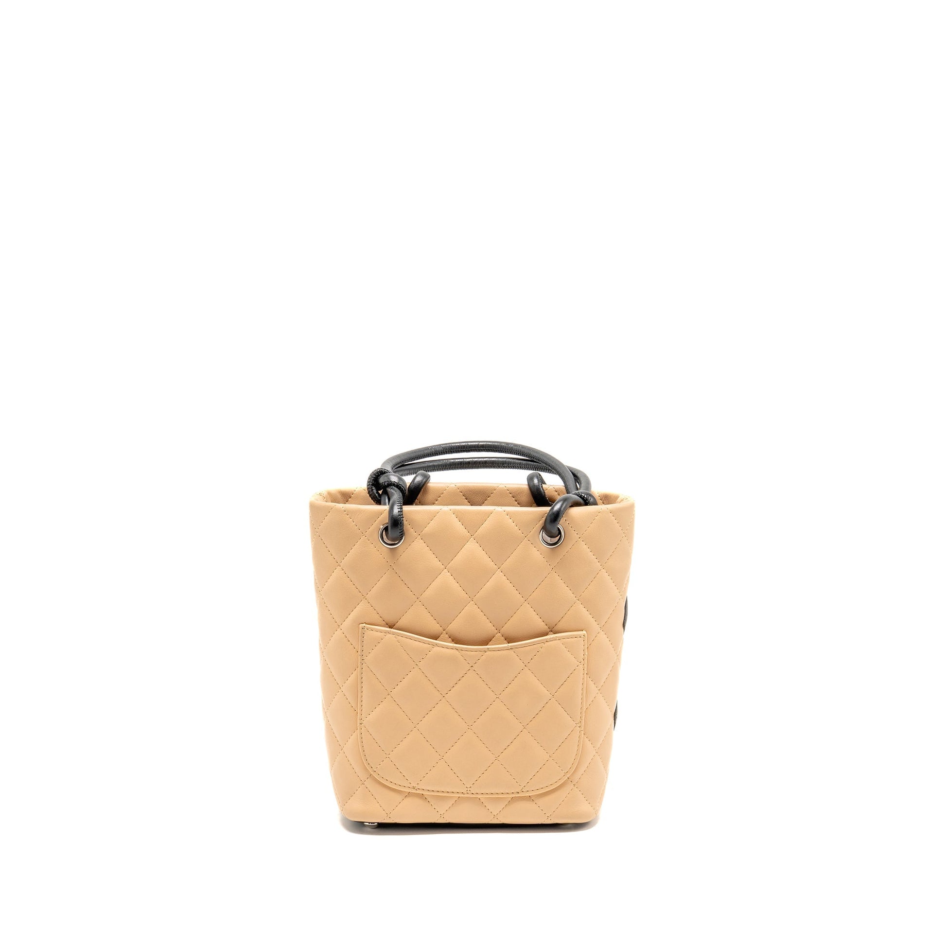 Chanel Cambon lambskin SHW Black Beige Tote Bag