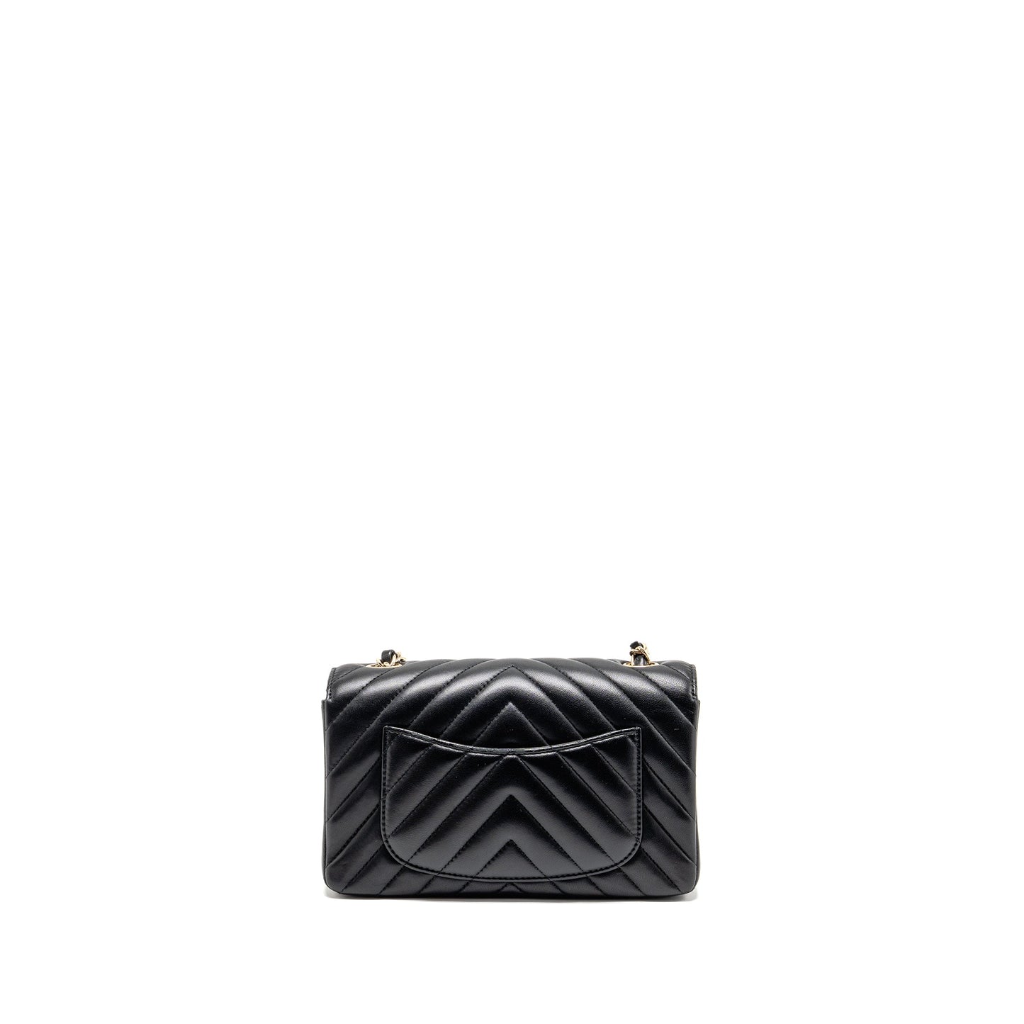 Chanel Rectangular Flap Chevron Lambskin LGHW Black Shoulder Bag