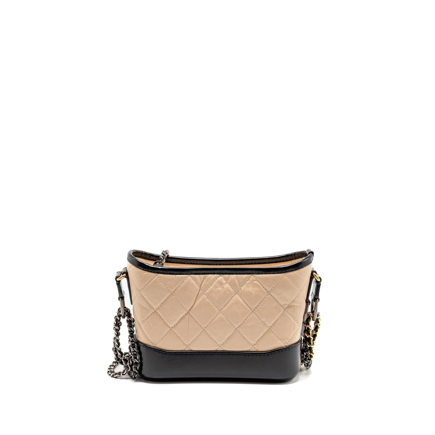 Chanel Gabrielle hobo aged calfskin hardware Multicolour Black Beige Small Shoulder Bag Multicolour Hardware