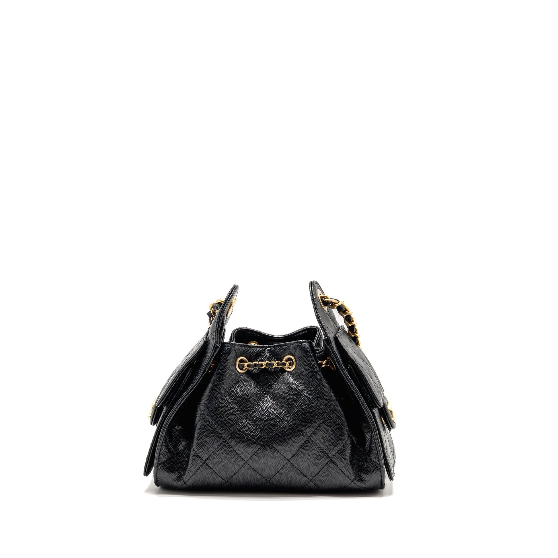 Chanel 25 caviar GHW microchip Black Mini Bag