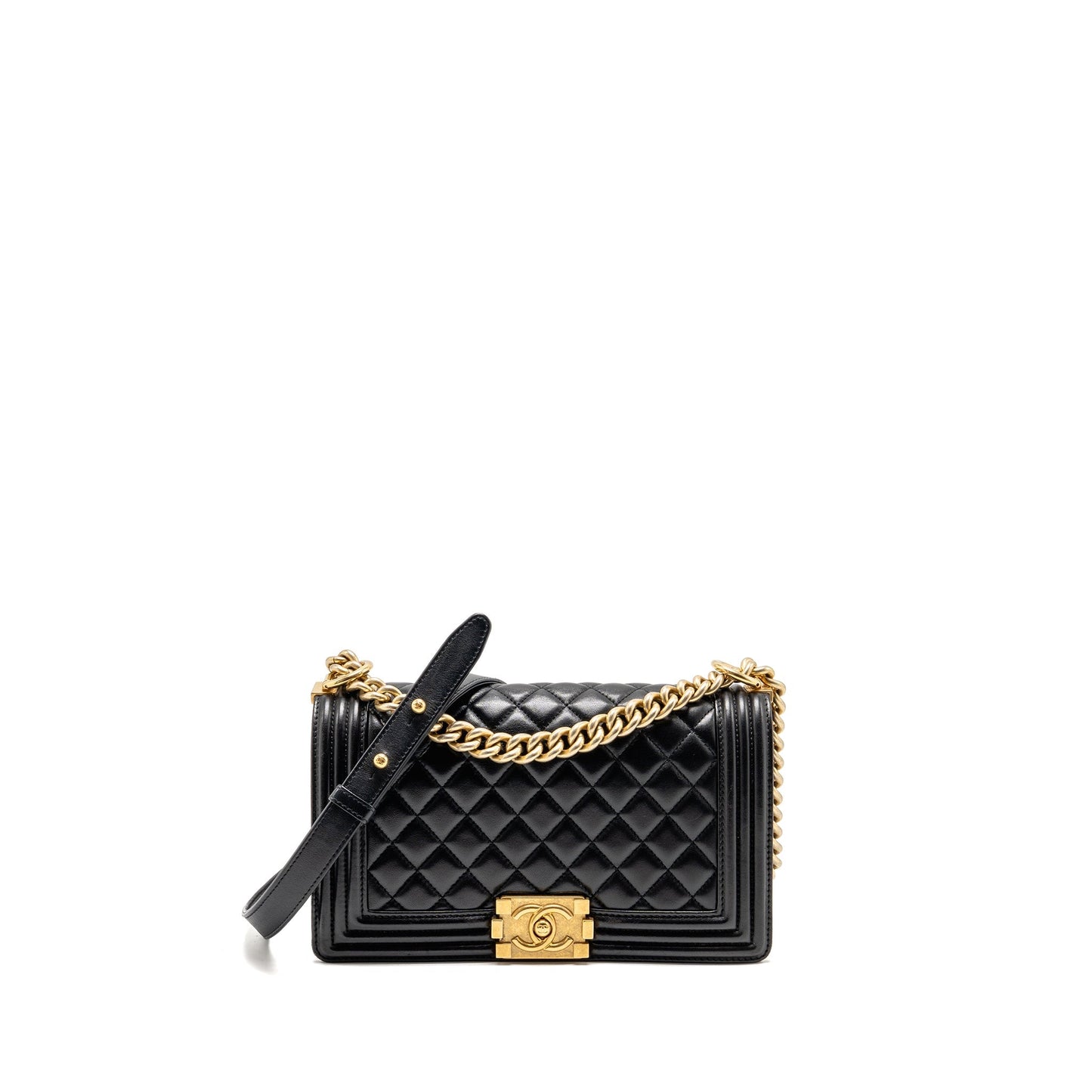 Chanel Boy Lambskin GHW Black Handbag Ghw 1