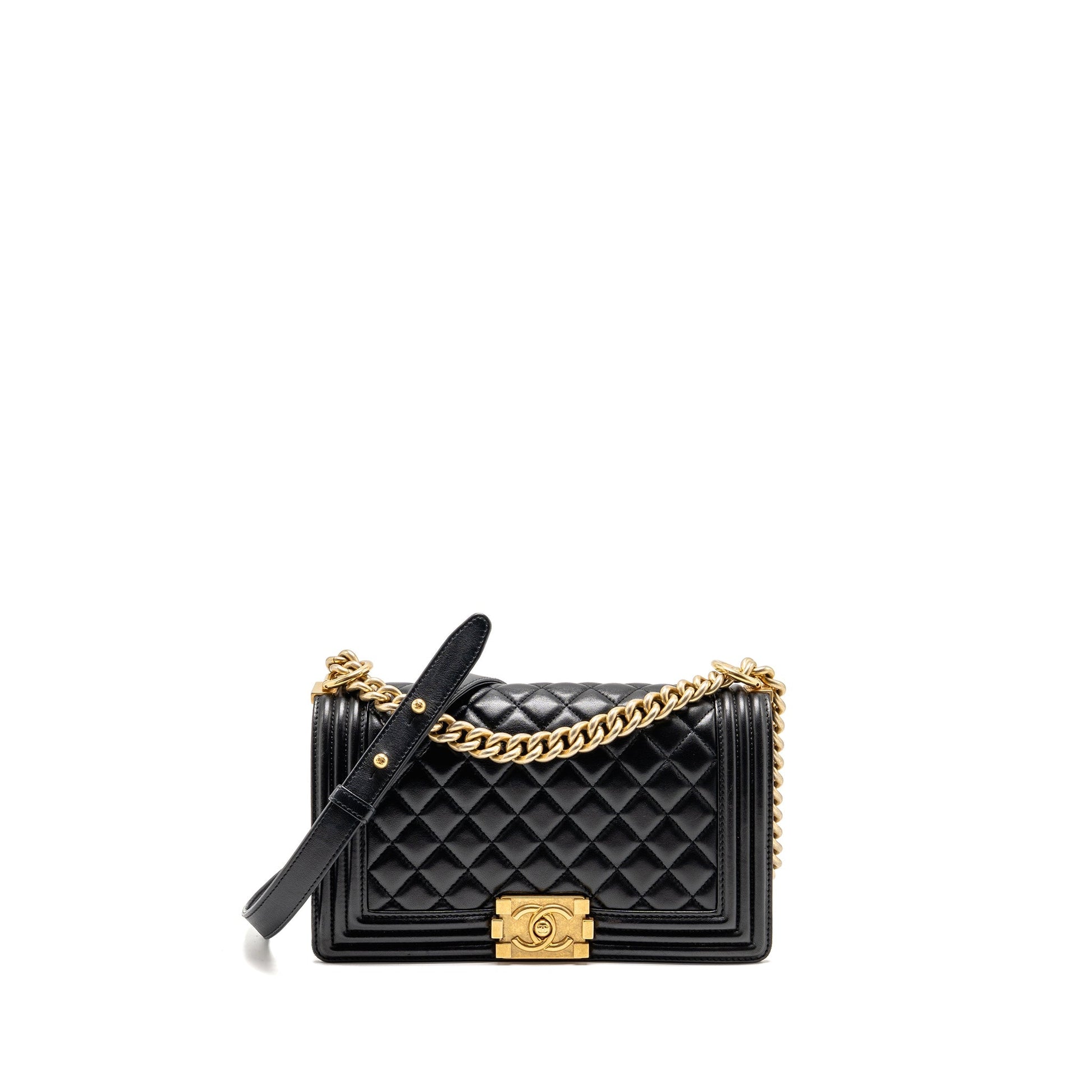 Chanel Boy Lambskin GHW Black Handbag Ghw 1