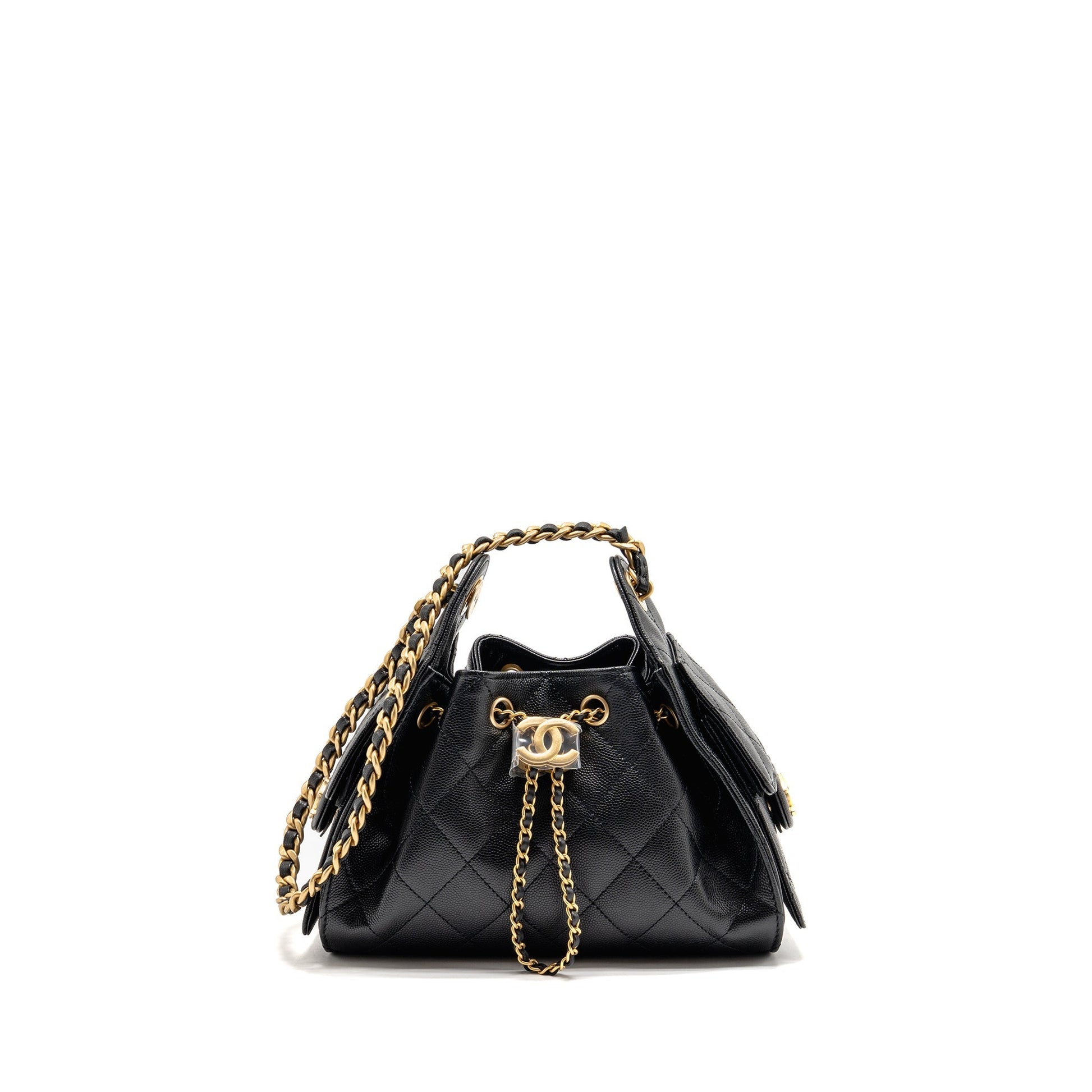 Chanel 25 caviar GHW microchip Black Mini Bag