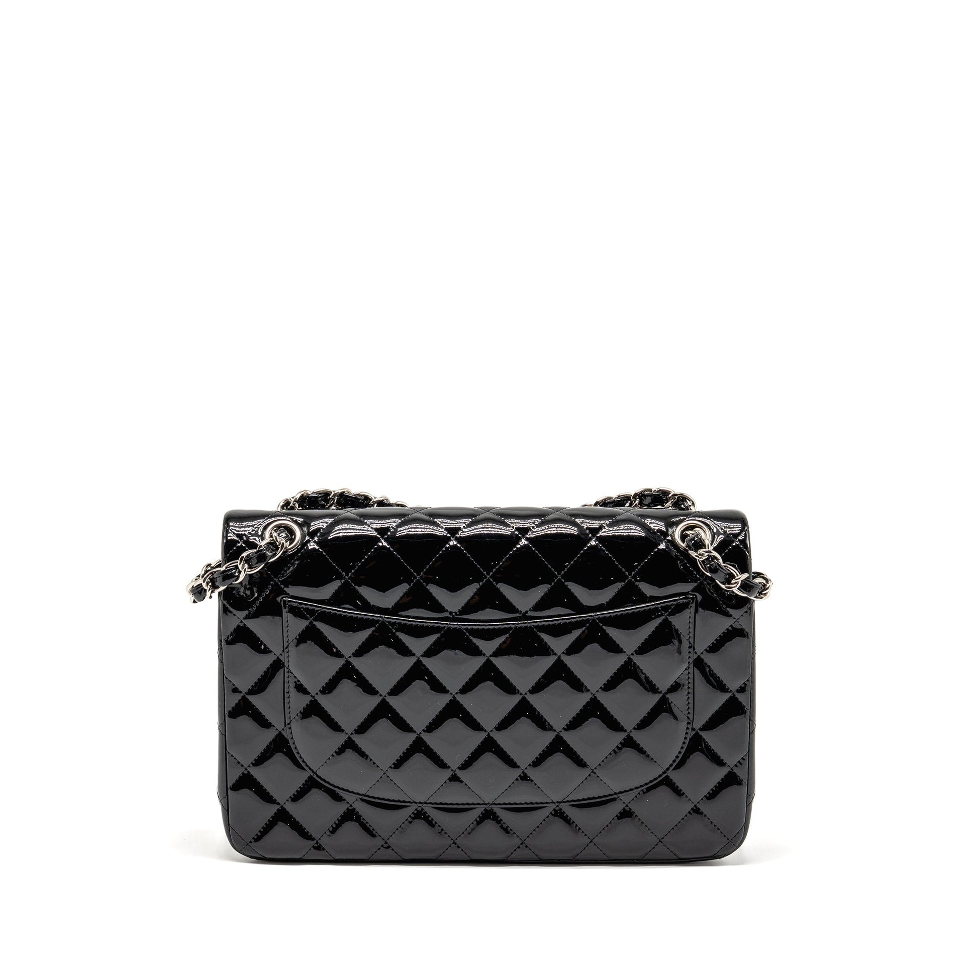 Chanel Jumbo Classic Double Flap Patent SHW Black Shoulder Bag Shw 2
