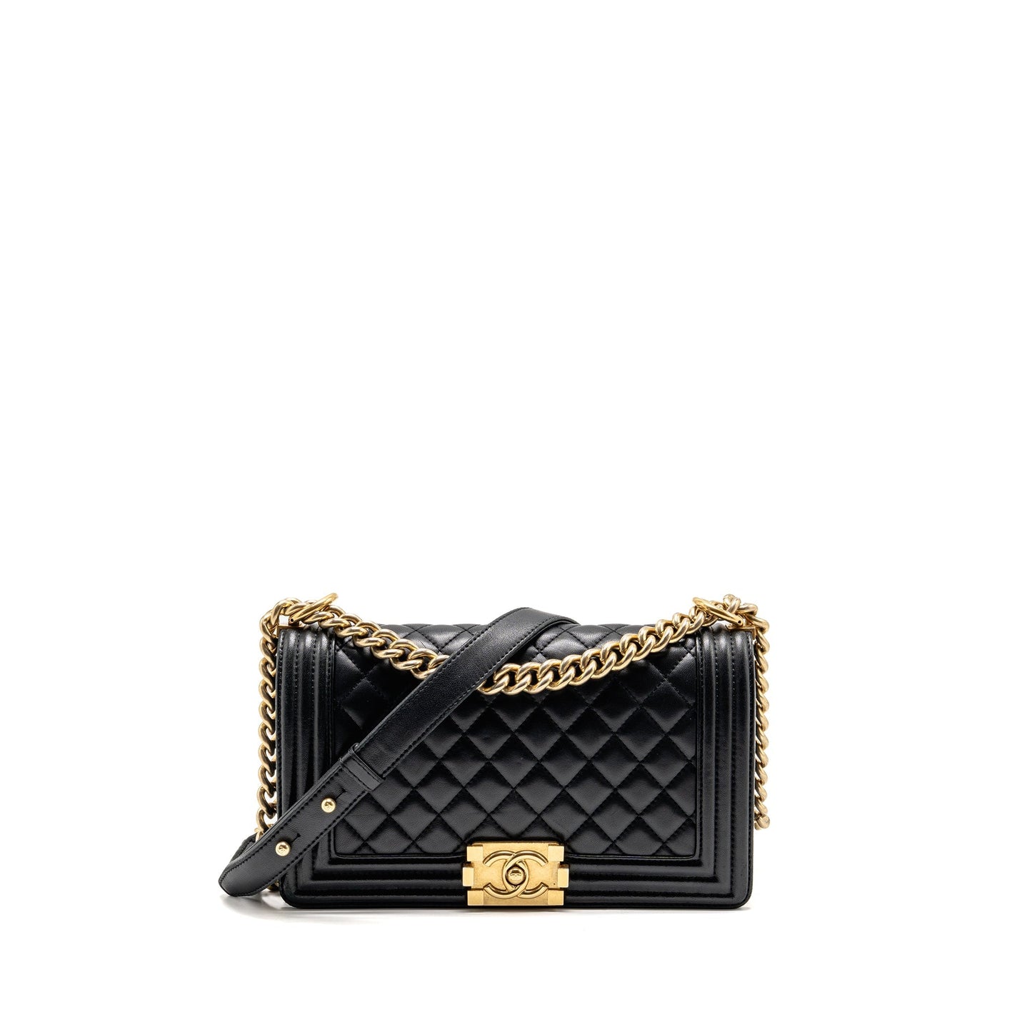 Chanel Boy LAMBSKIN GHW Black Handbag Ghw 3