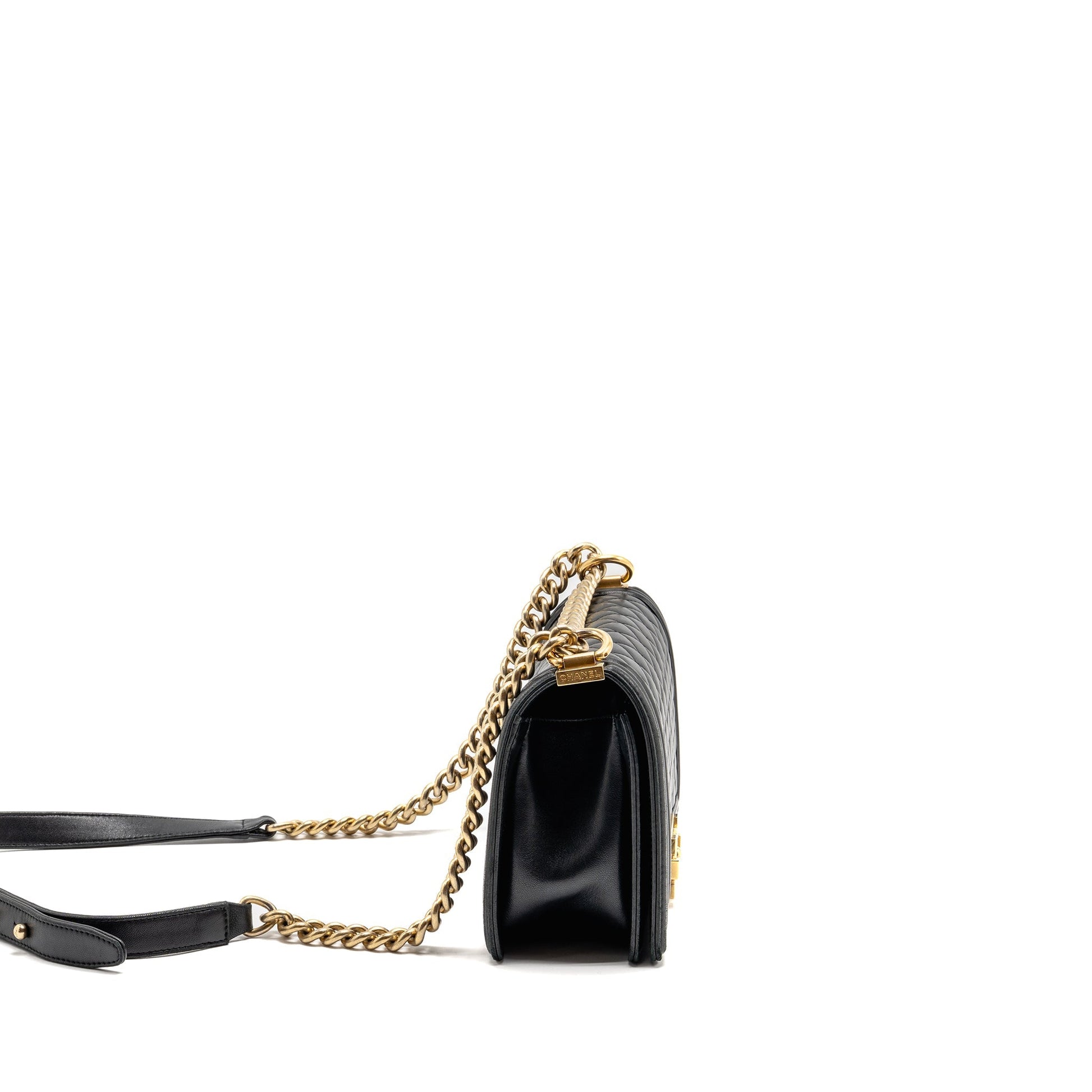 Chanel Boy LAMBSKIN GHW Black Handbag Ghw 3