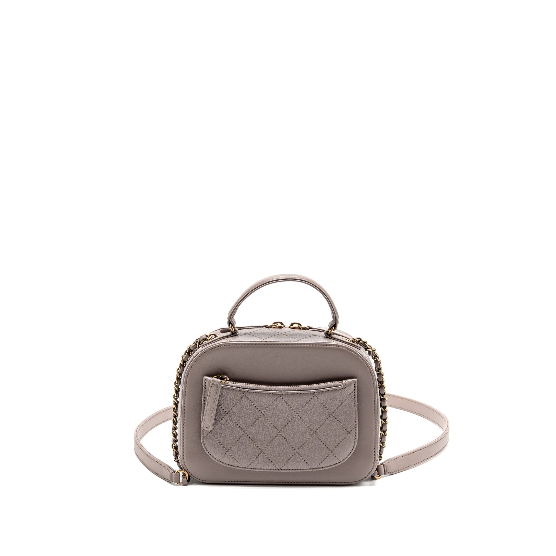 Chanel Coco Curve Vanity Top Handle Calfskin Grey Handbag