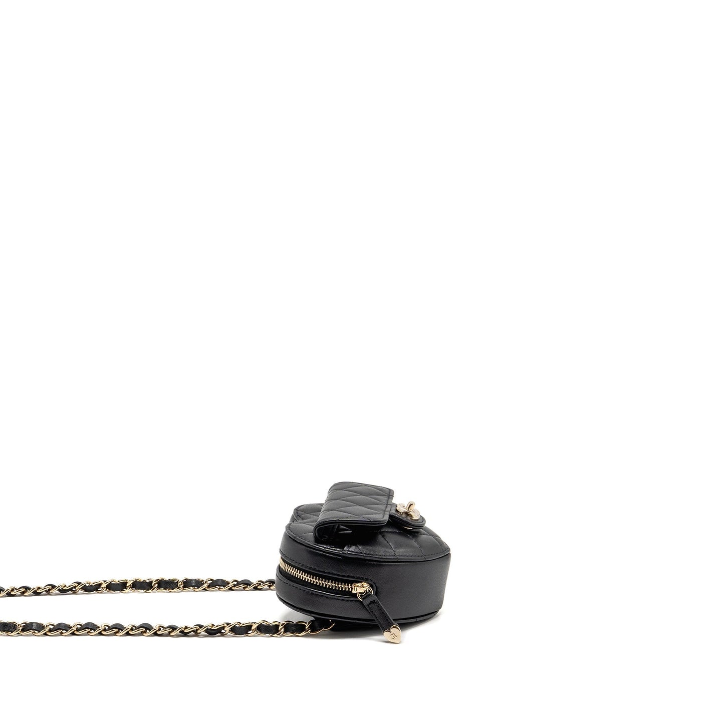 Chanel 22S Heart Belt Lambskin LGHW Black Lghw 4