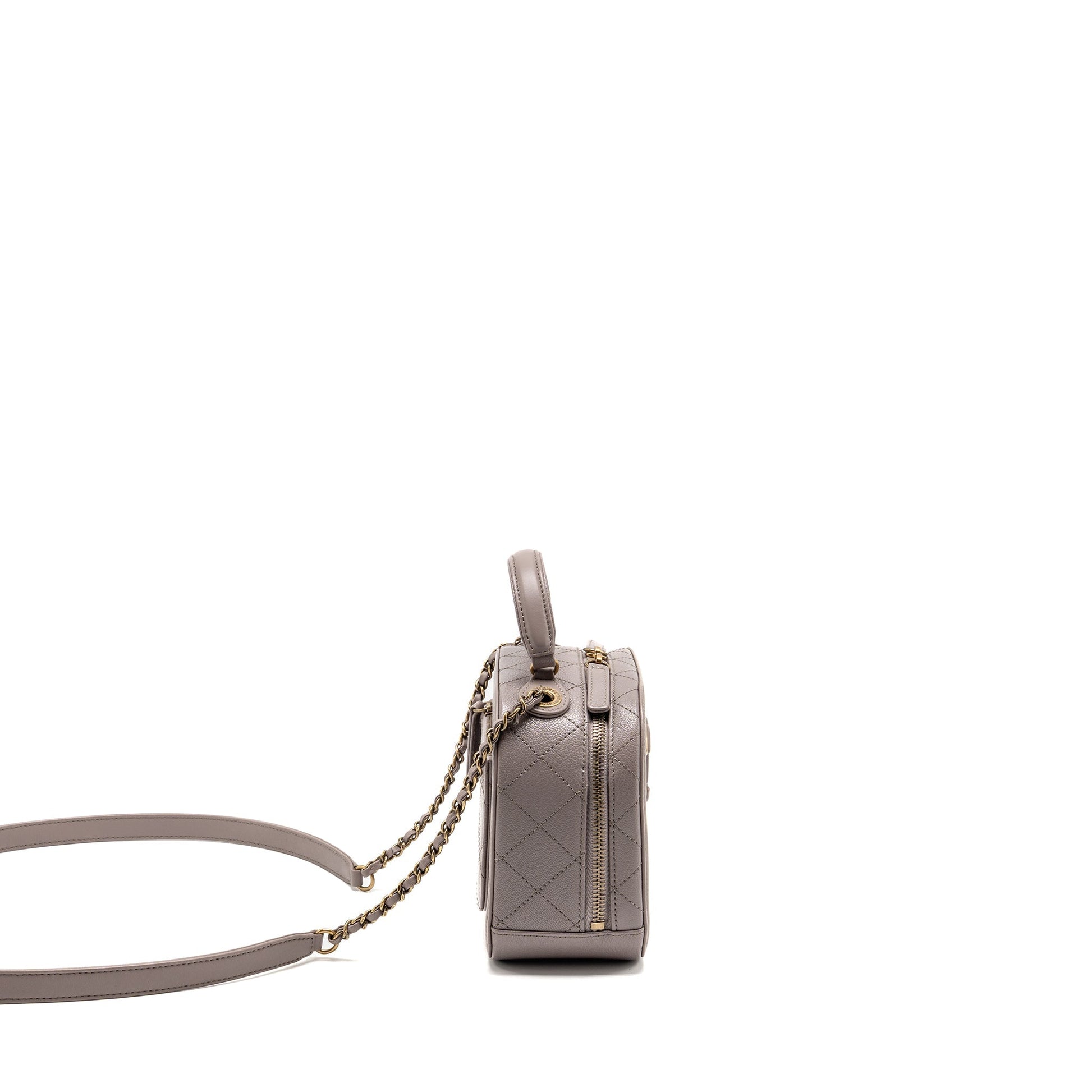 Chanel Coco Curve Vanity Top Handle Calfskin Grey Handbag