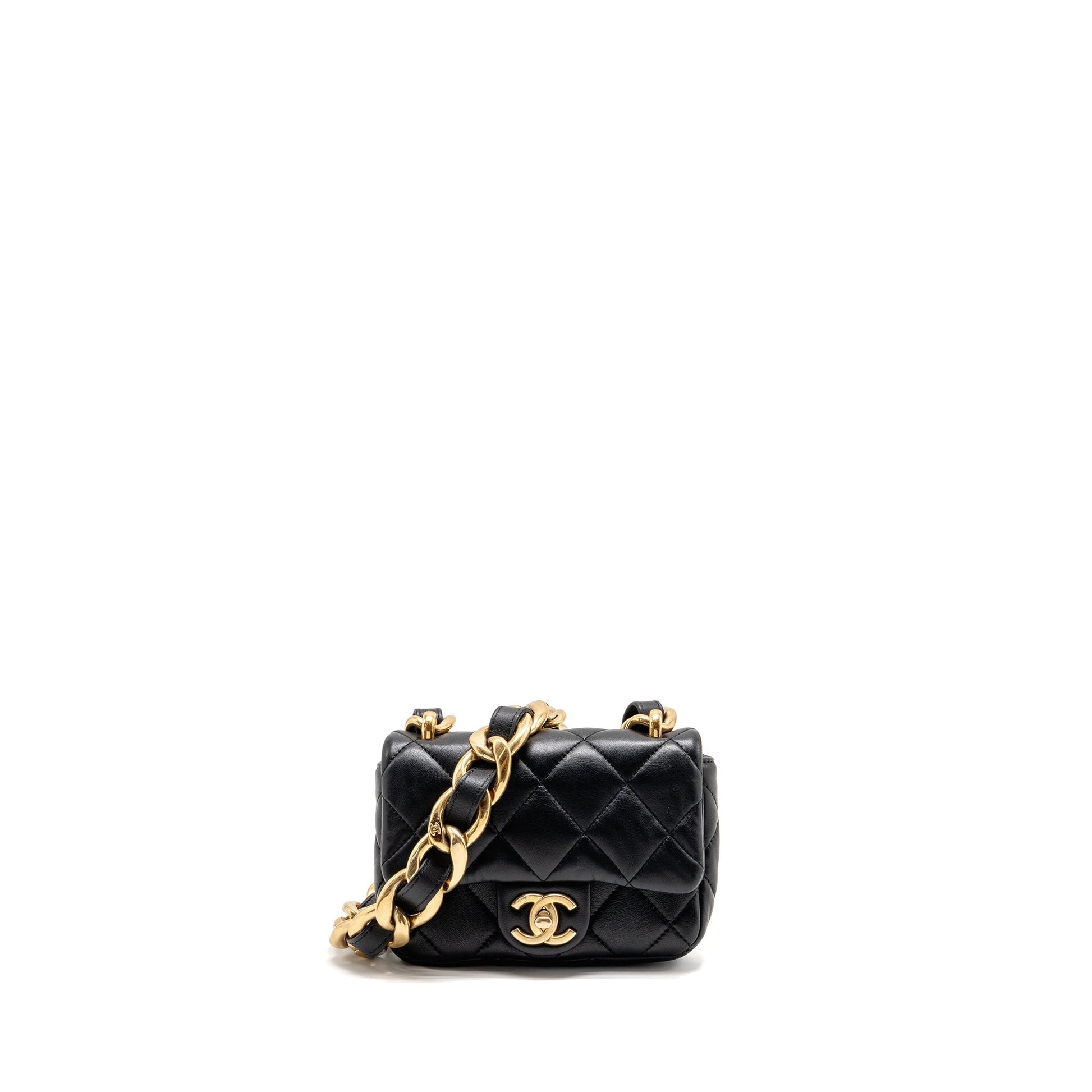 Chanel 22s Giant Flap Lambskin Brushed GHW Black Shoulder Bag