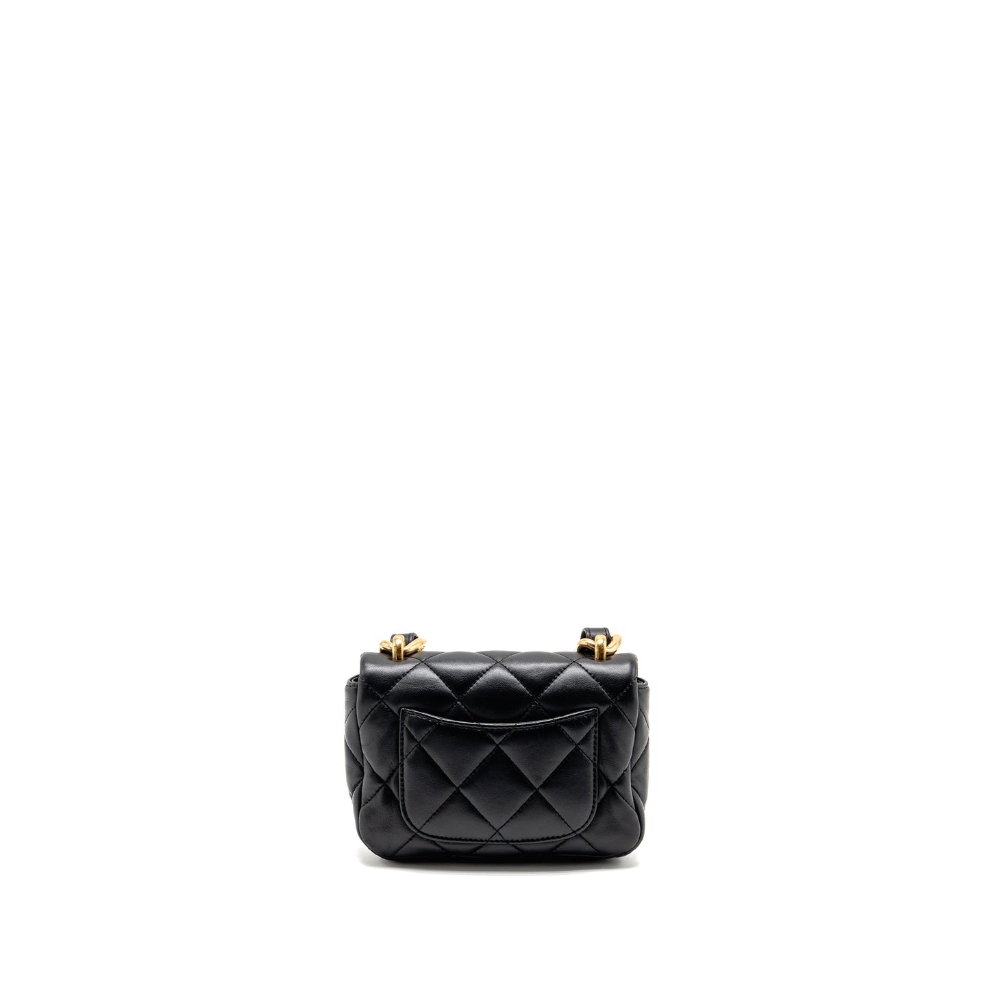 Chanel 22s Giant Flap Lambskin Brushed GHW Black Shoulder Bag