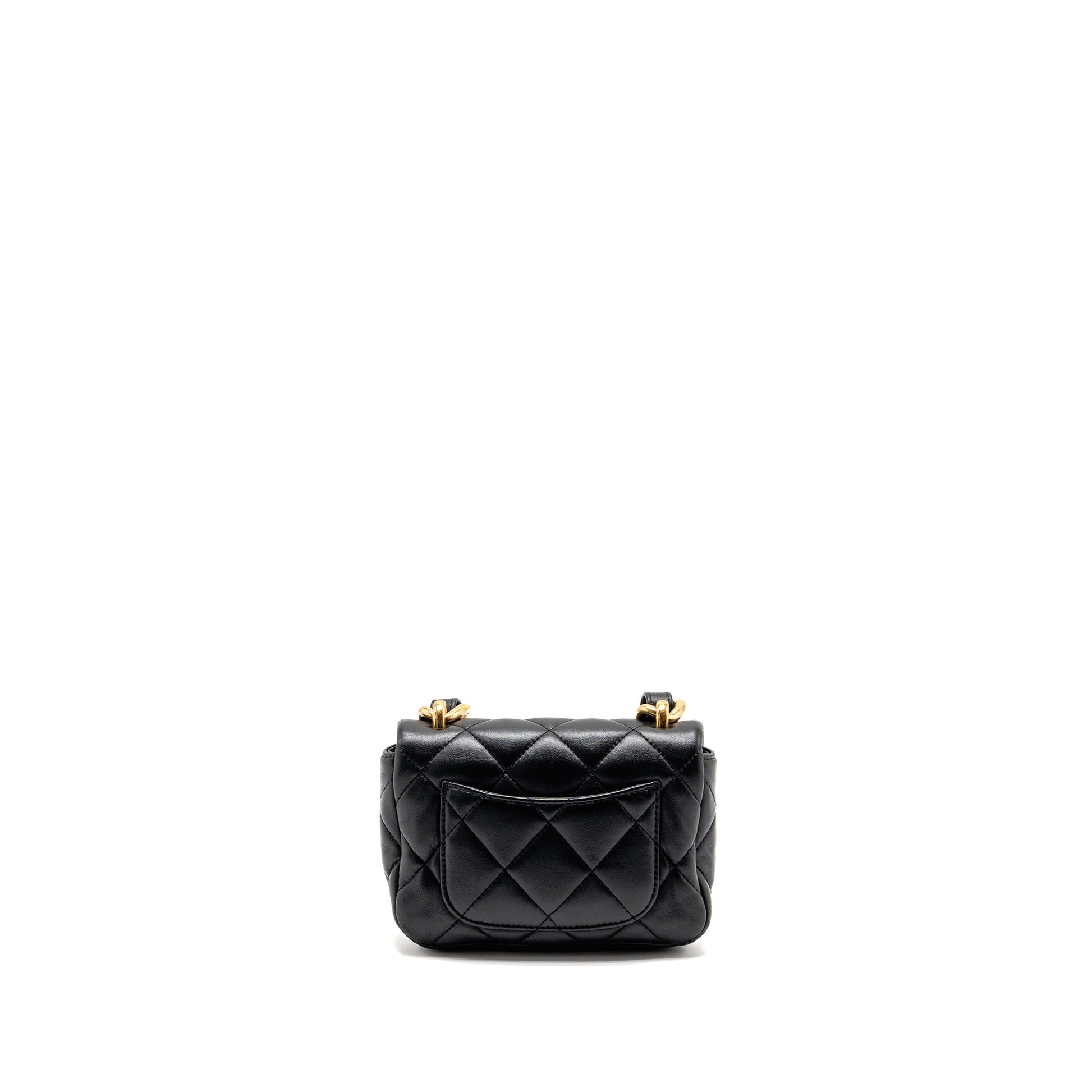 Chanel 22s Giant Flap Lambskin Brushed GHW Black Shoulder Bag