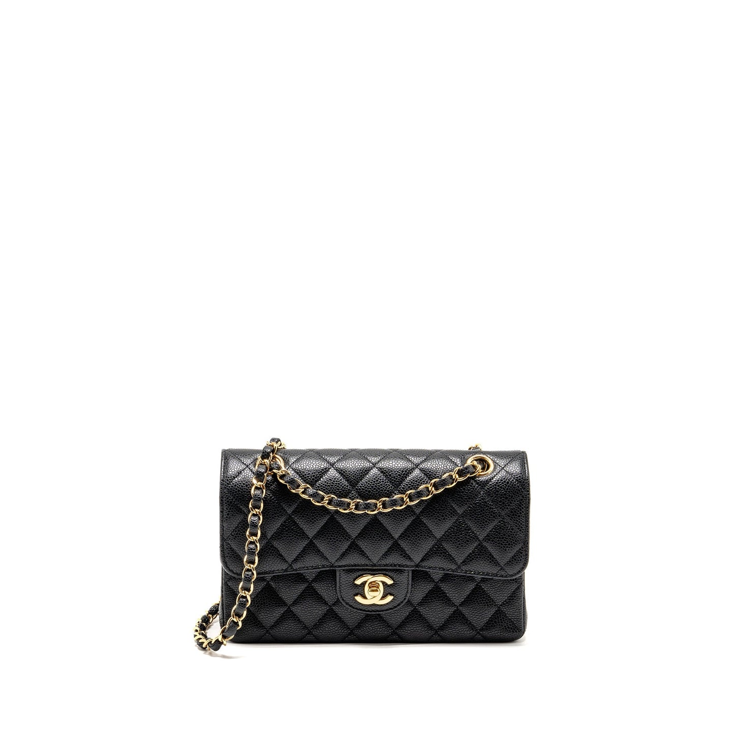 Chanel Classic Double Flap Caviar GHW Microchip Black Small Shoulder Bag Microchip 15