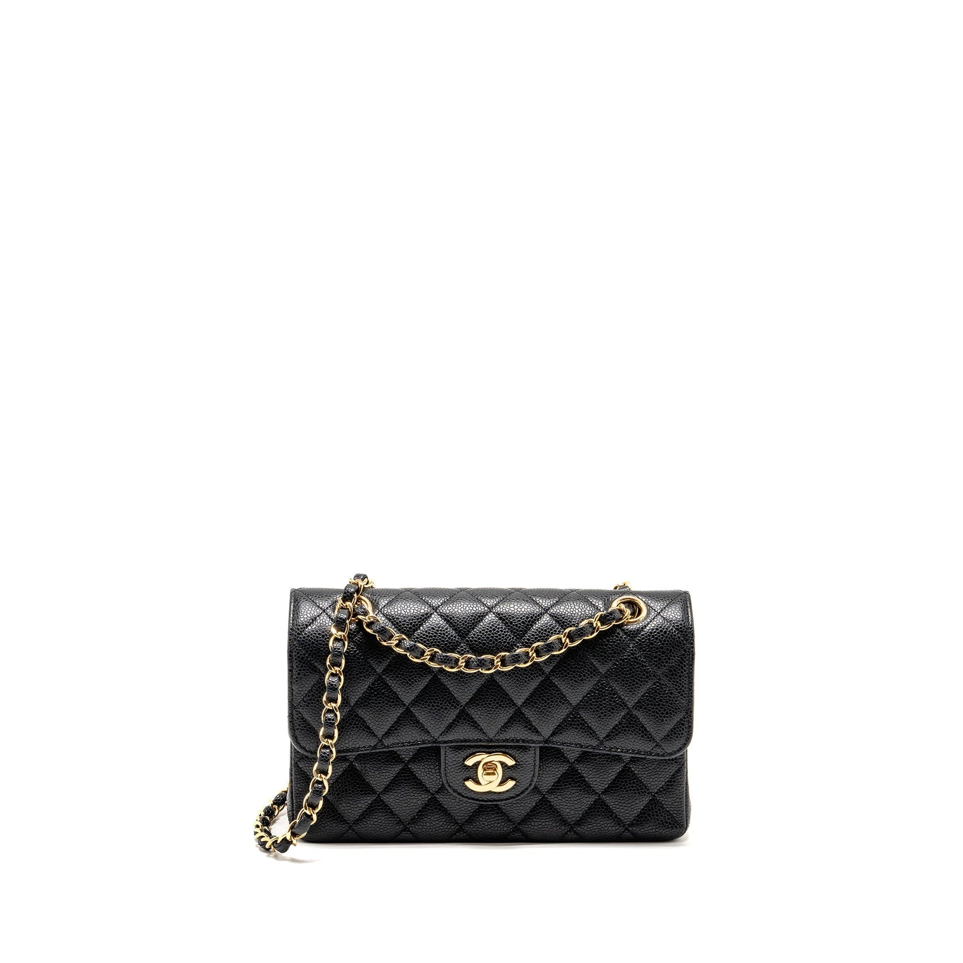 Chanel Classic Double Flap Caviar GHW Microchip Black Small Shoulder Bag Microchip 15