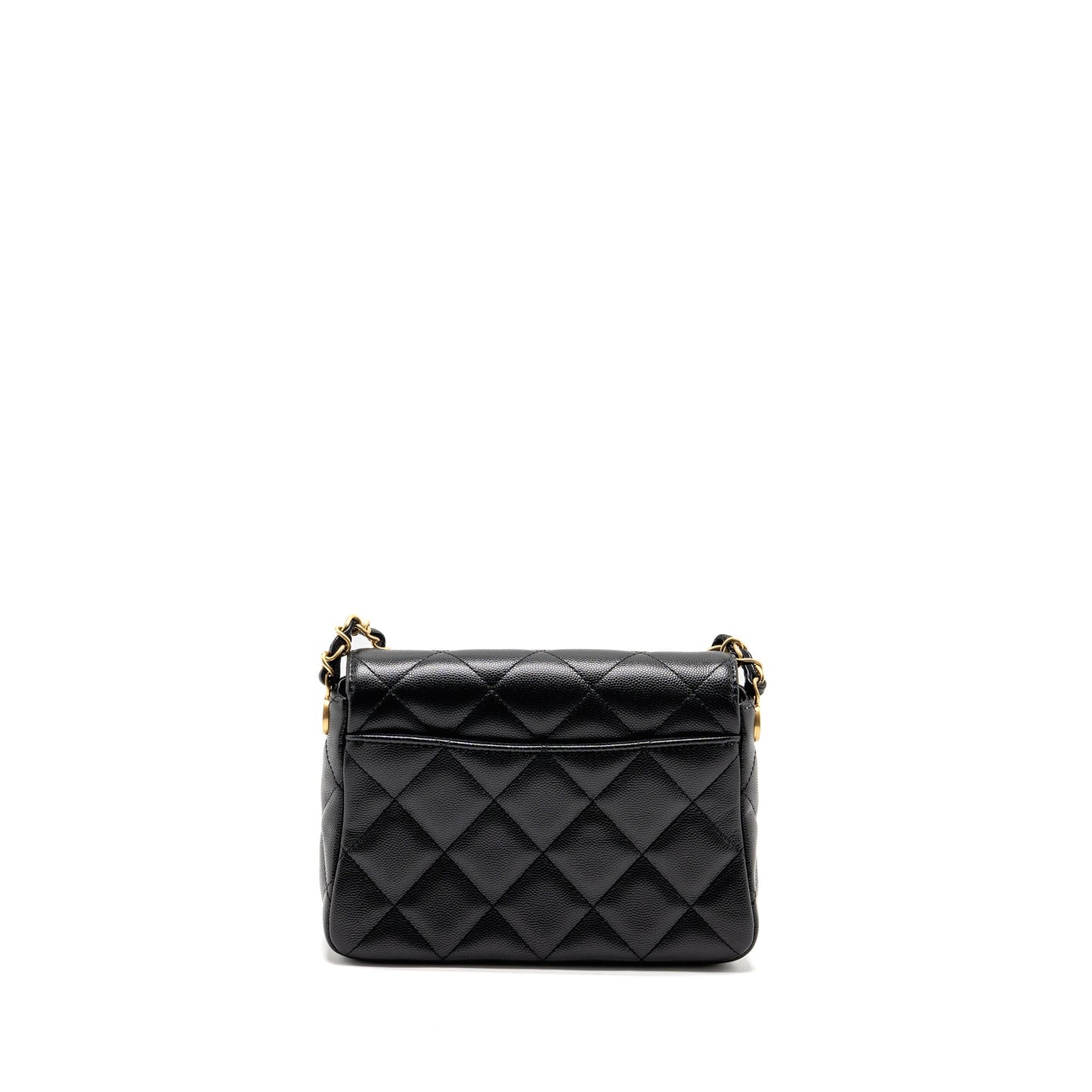 Chanel 24b Quilted Flap Caviar GHW microchip Black Shoulder Bag