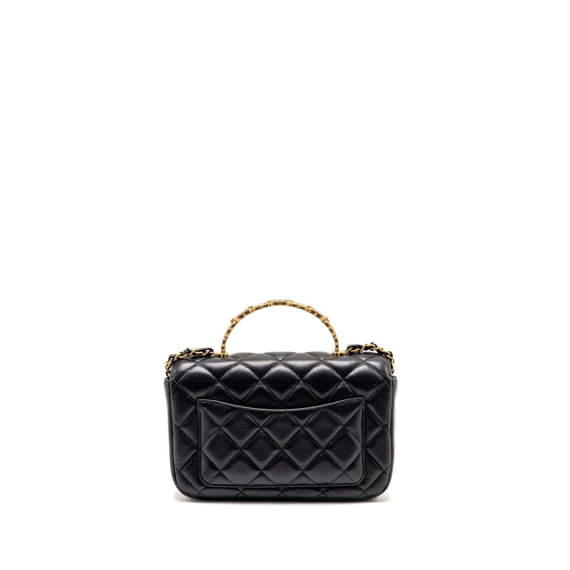 Chanel 24S CC Logo Top Handle Flap Black Shoulder Bag