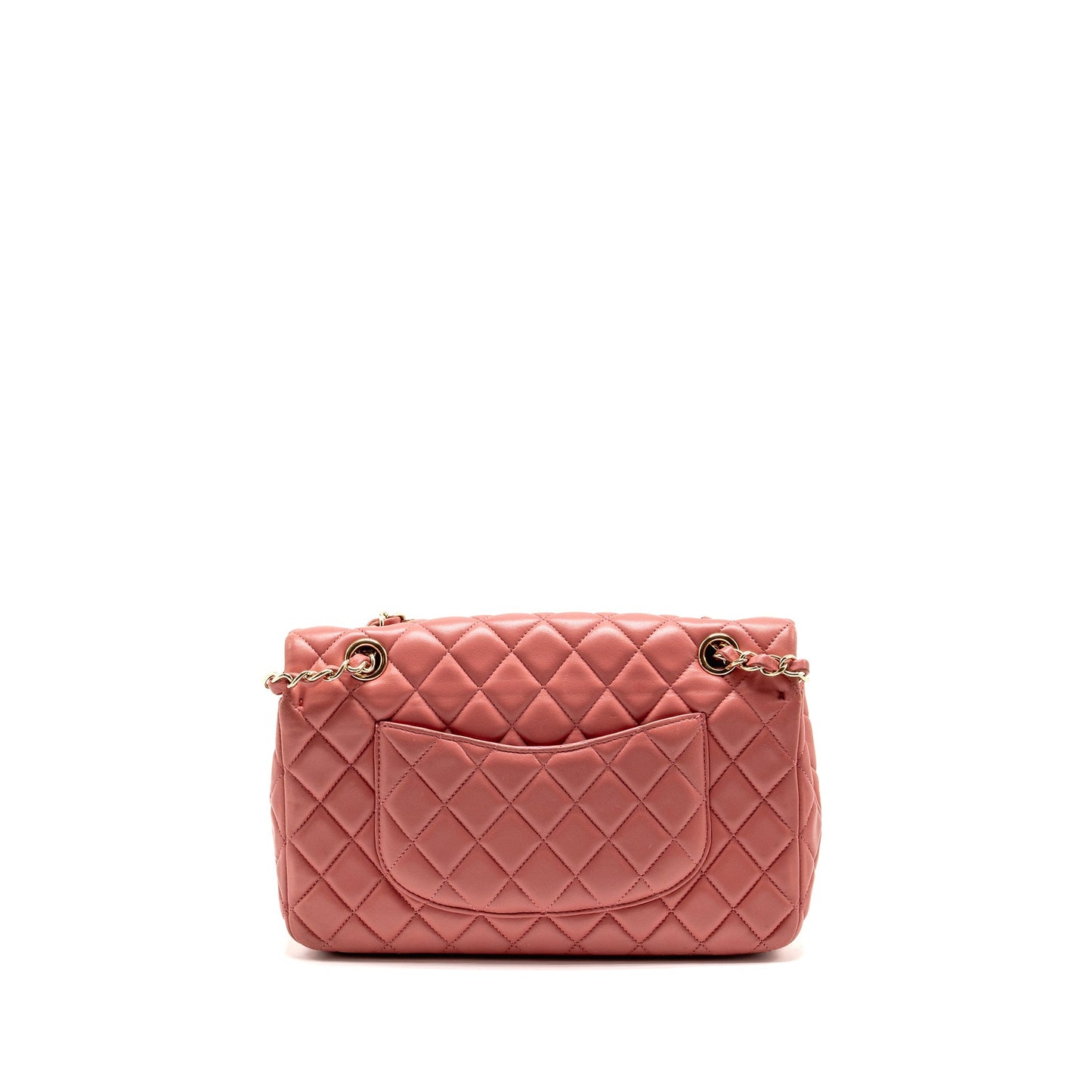 Chanel Charm quilted flap lambskin LGHW Pink Key Chain