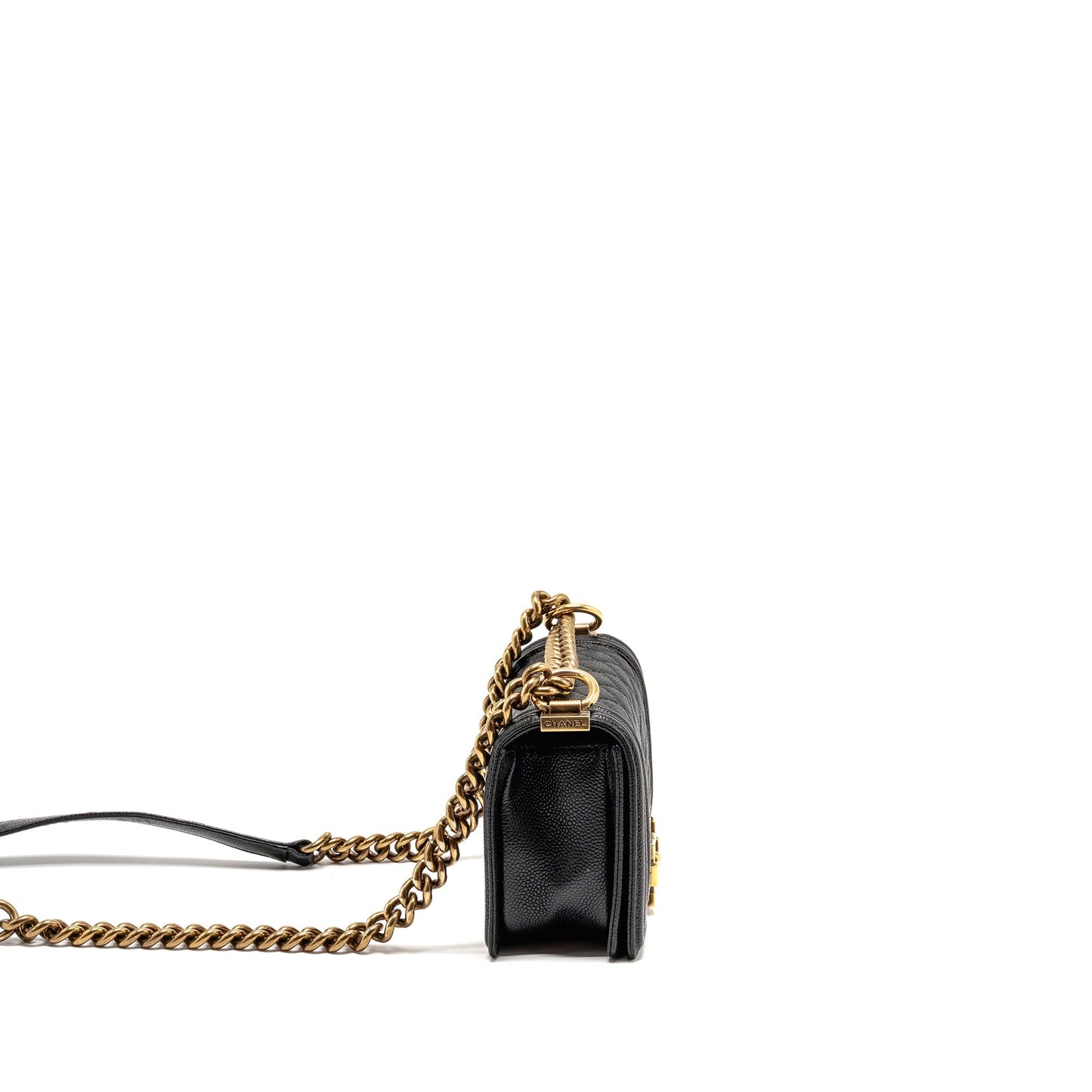 Chanel boy grained calfskin GHW Black Small Handbag