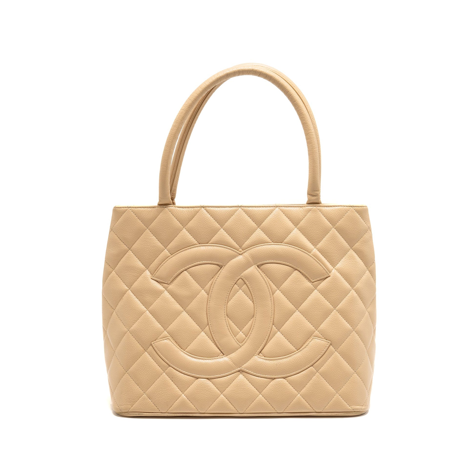 Chanel Medallion Caviar GHW Beige Tote Bag Ghw 1