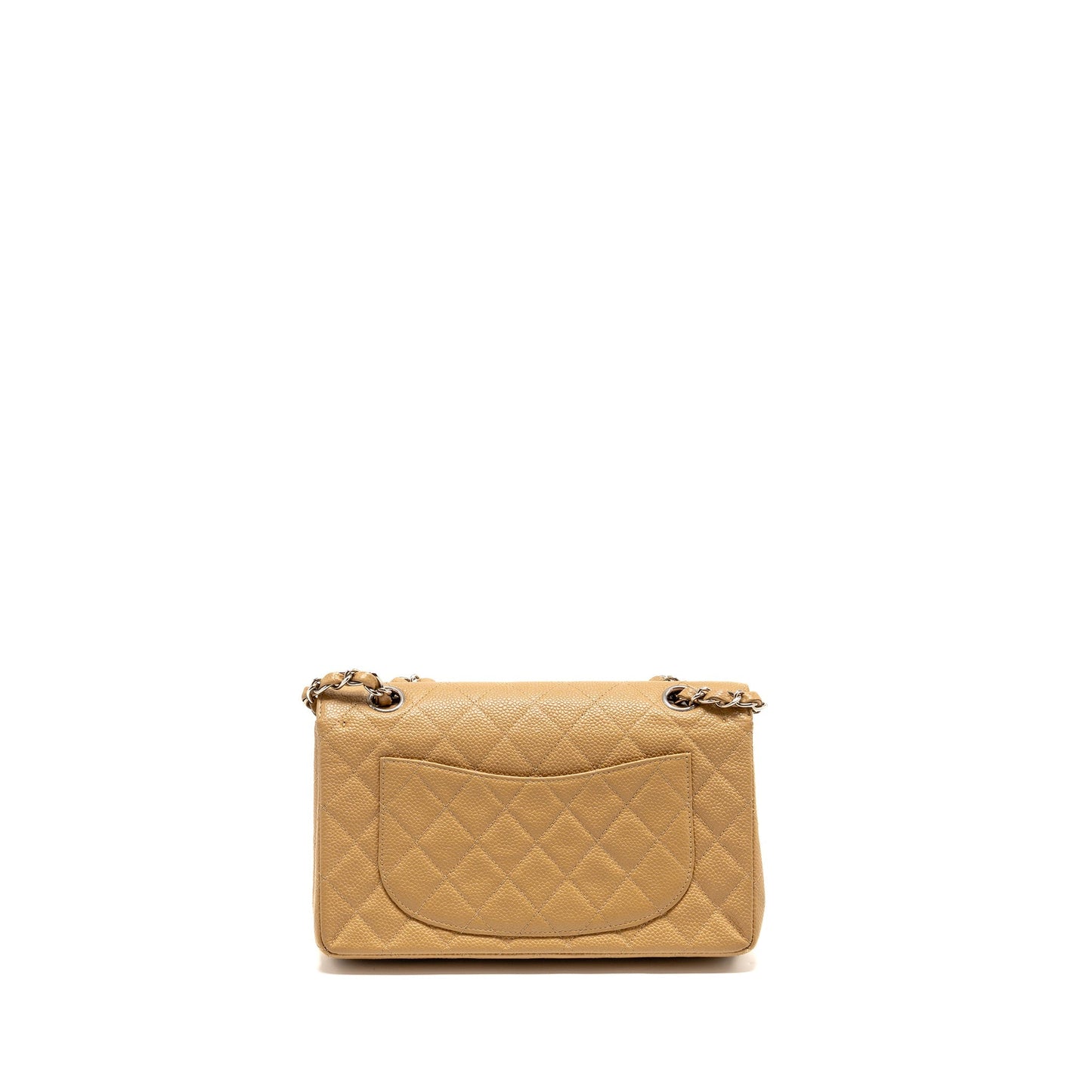 Chanel Classic Double Flap Caviar SHW Beige Small Shoulder Bag