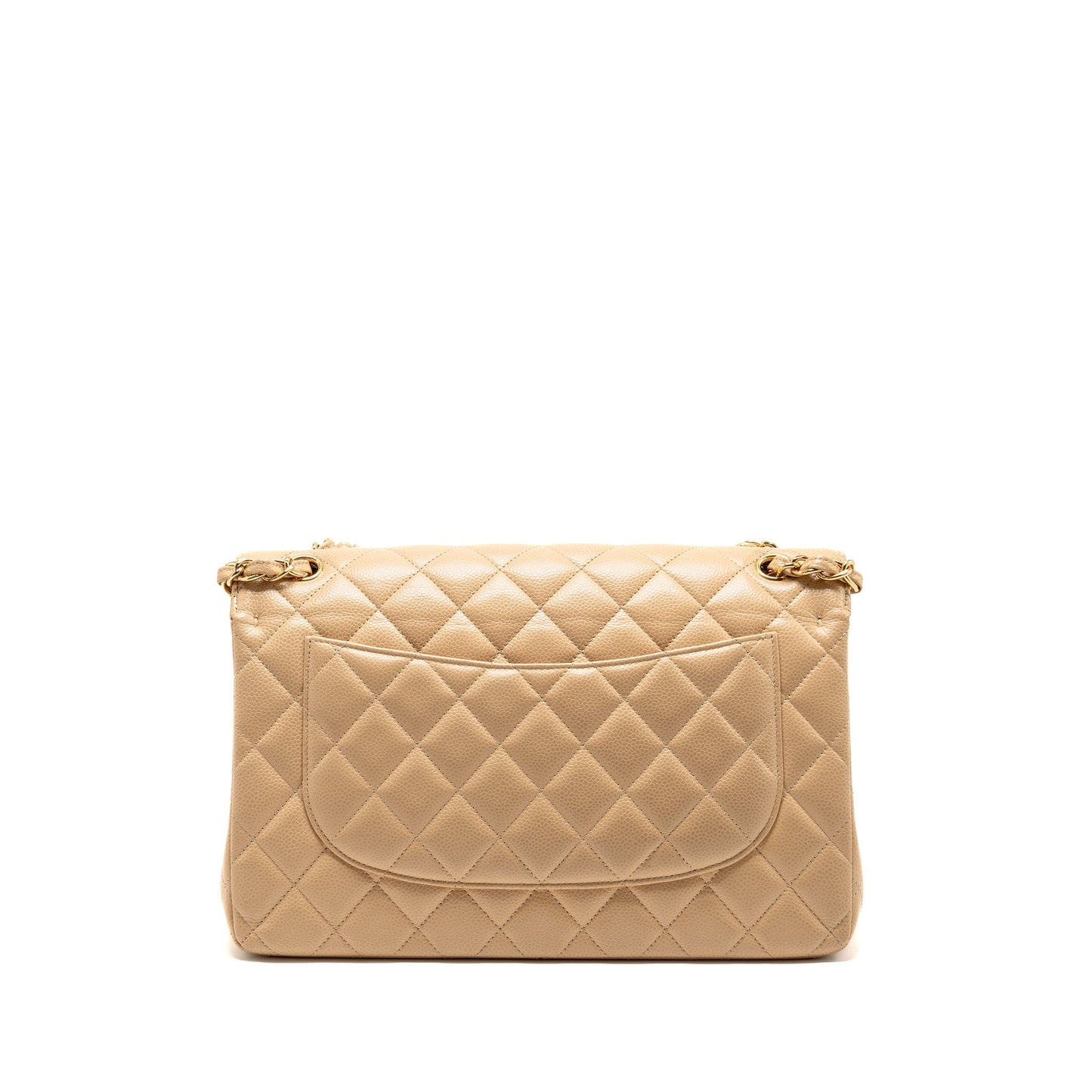Chanel jumbo classic double flap caviar GHW Beige Shoulder Bag