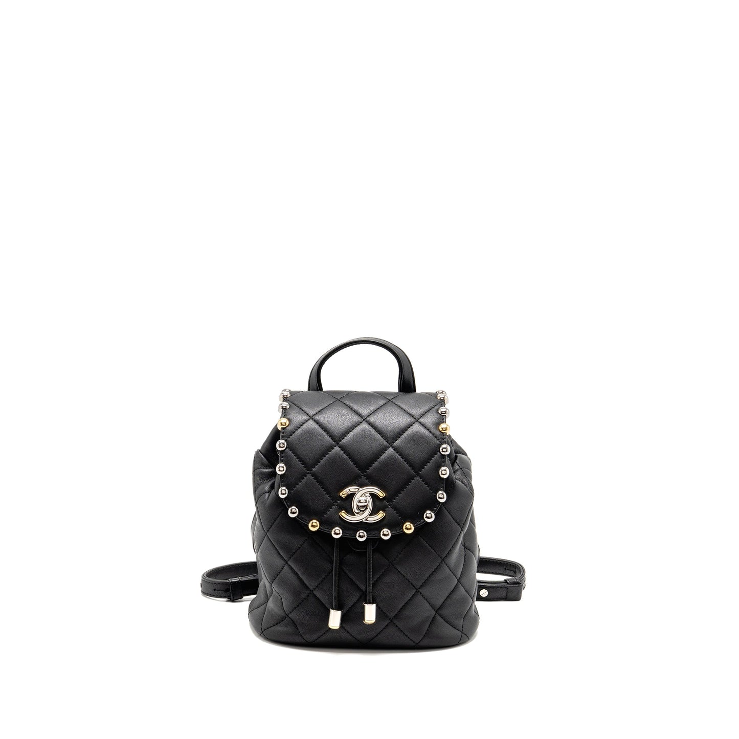 Chanel Quilted Hardware Multicolour Black Leather Backpack
